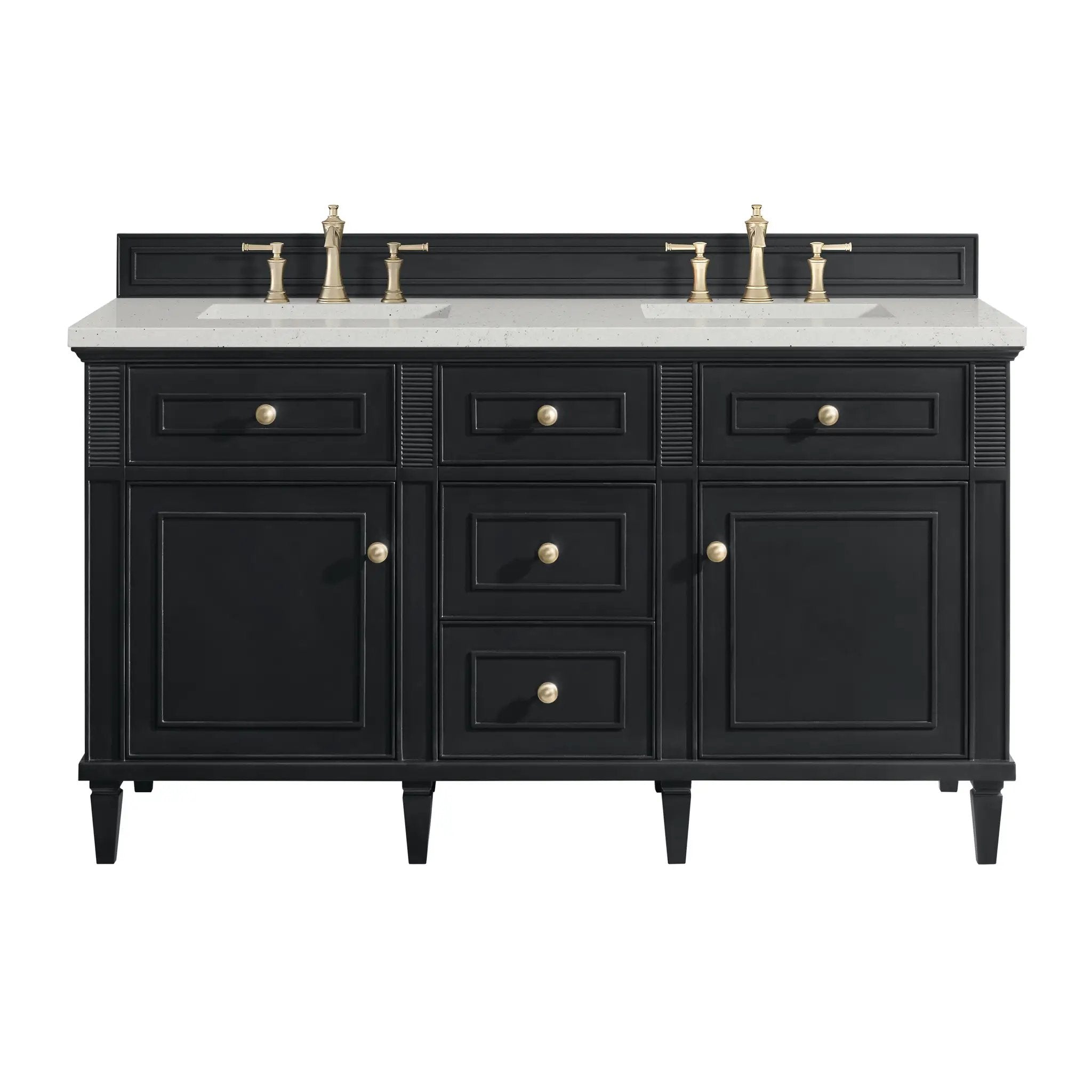 James Martin Lorelai 60" Double Vanity Set - Black Onyx by James Martin Vanities