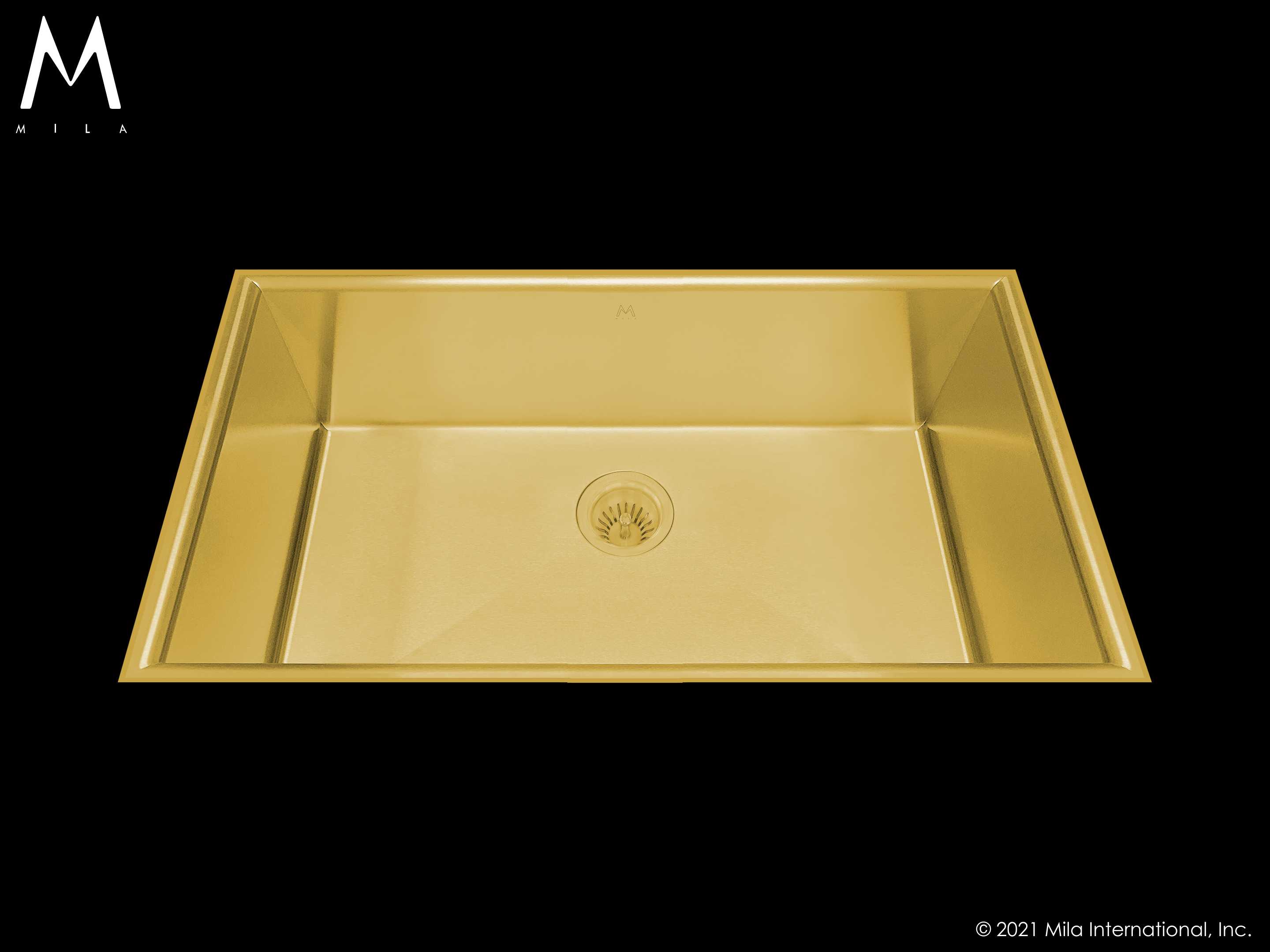 MILA CRESCENT Low Profile Single Bowl Flush-Mount 32 x 17.5 Kitchen Sink