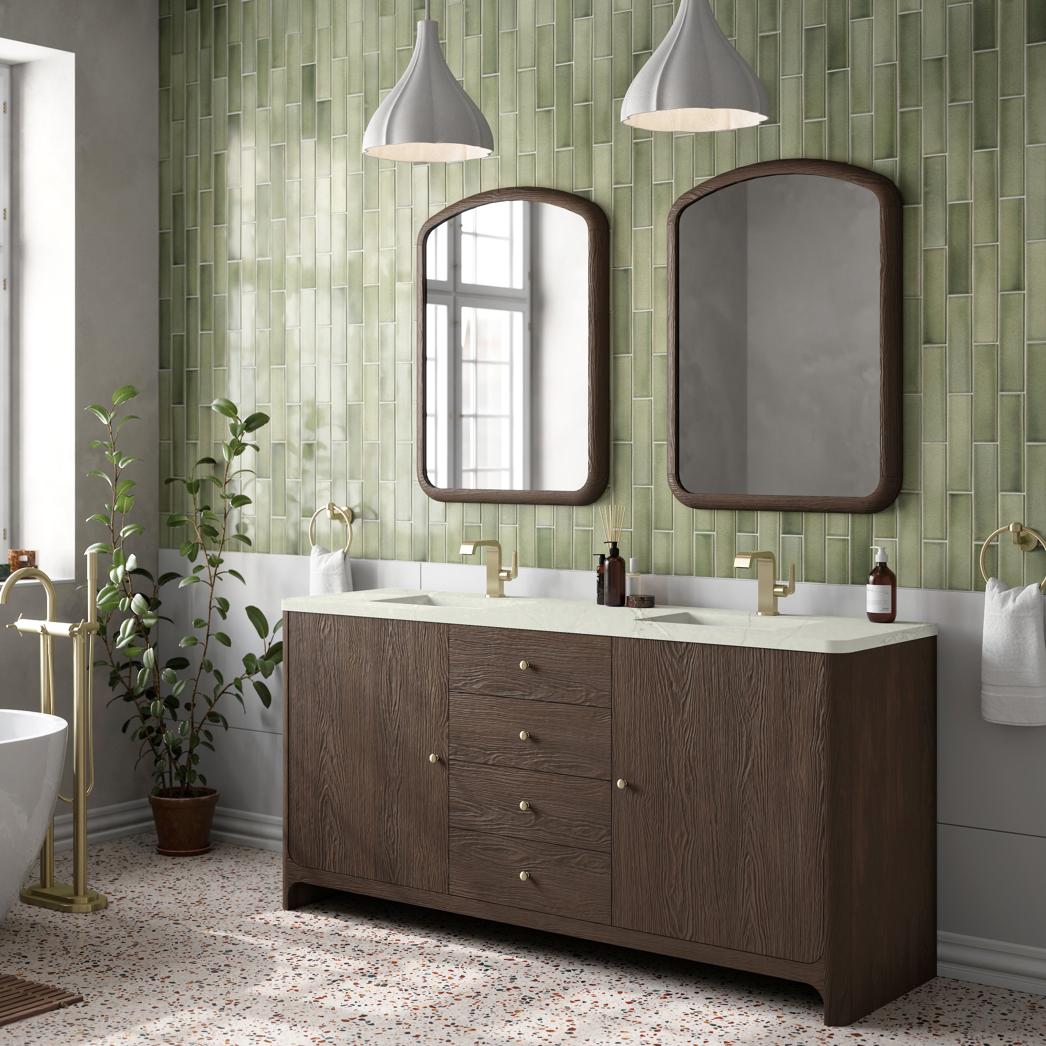 victorian silver quartz top vanity