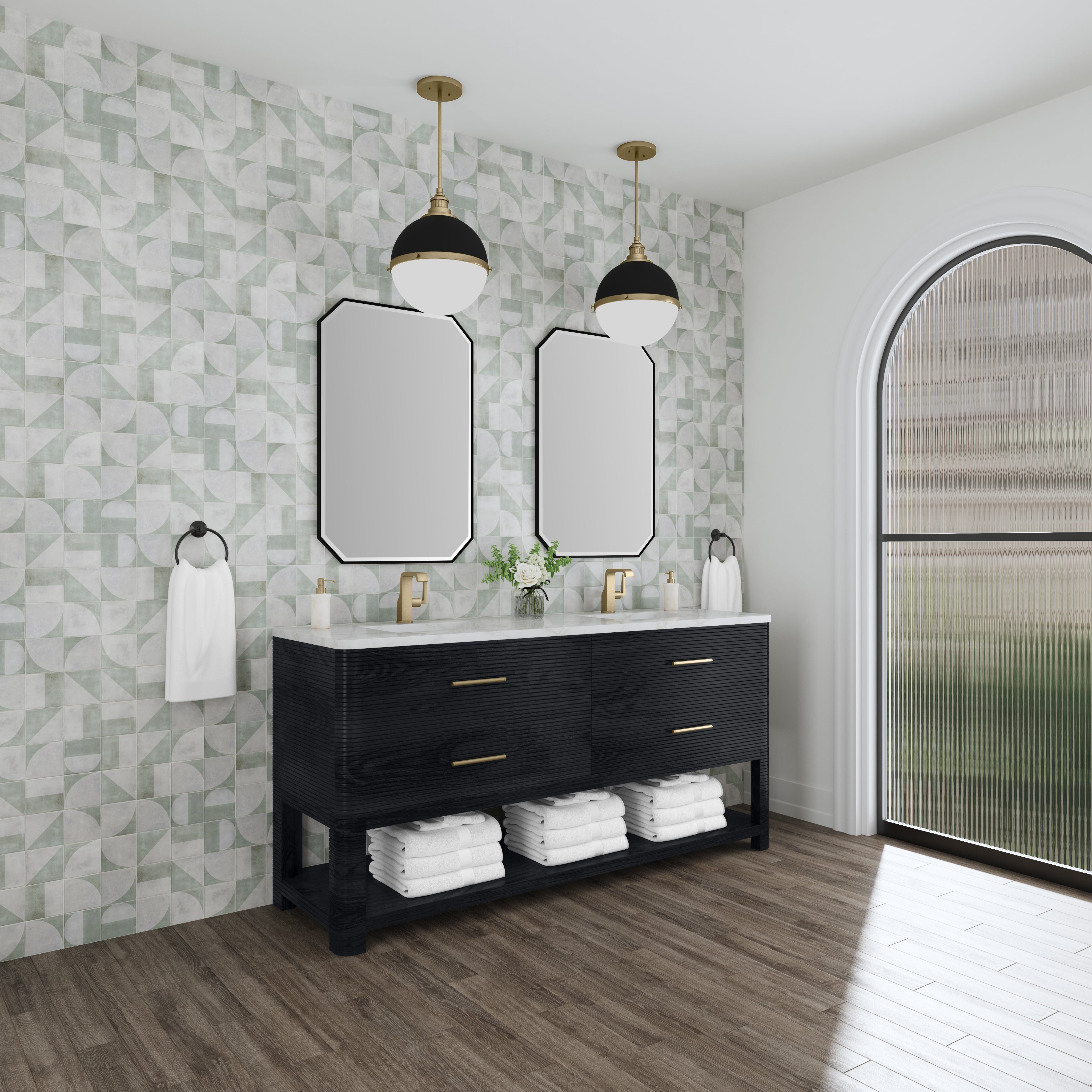 victorian silver quartz top vanity