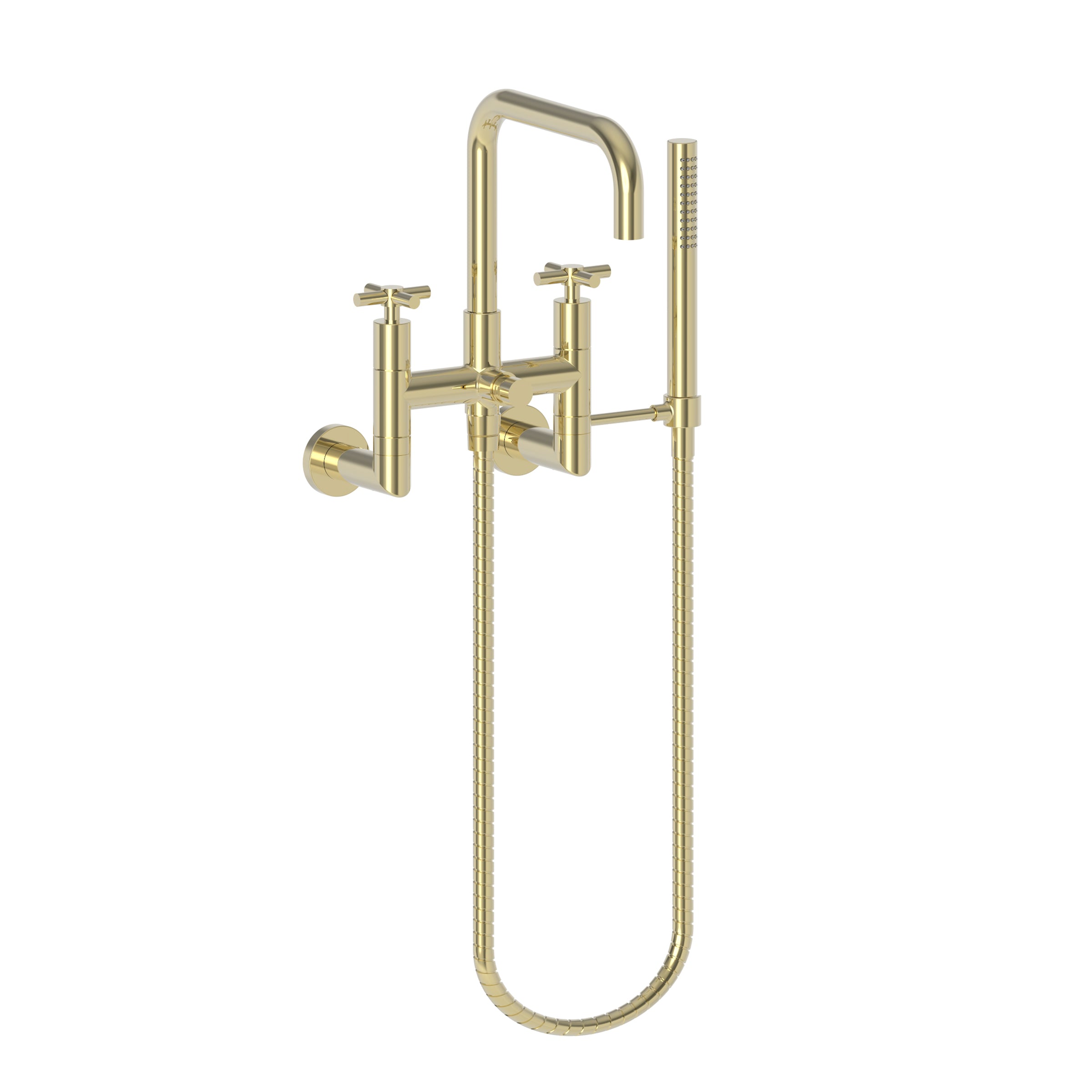 Newport Brass East Square Exposed Tub & Hand Shower Set - Wall Mount