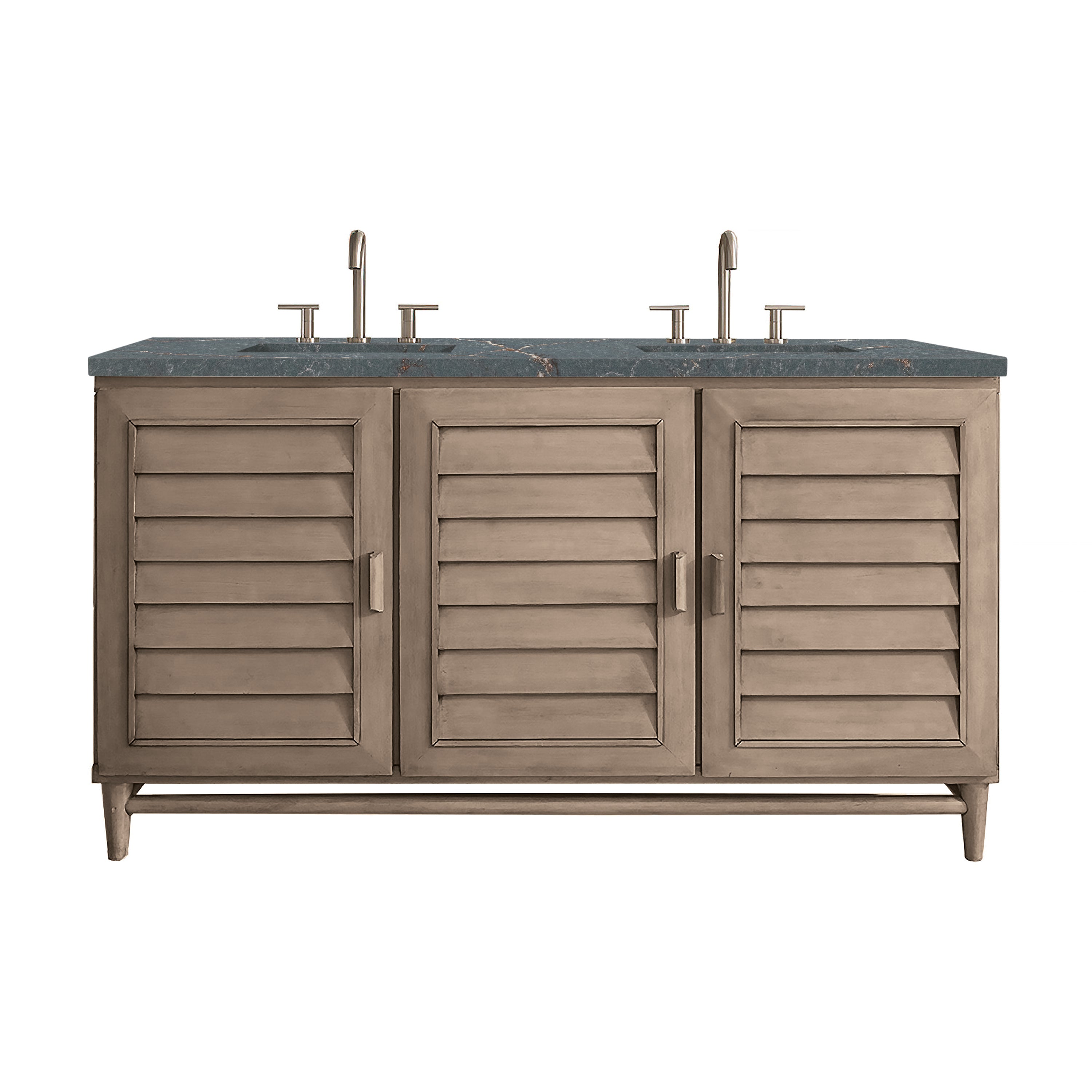 James Martin Vanities Portland 60" Double Vanity Whitewashed Walnut