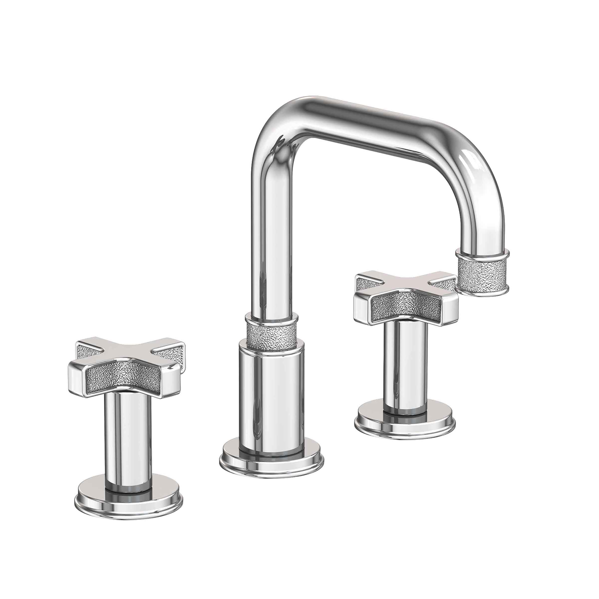 polished chrome lavatory faucet