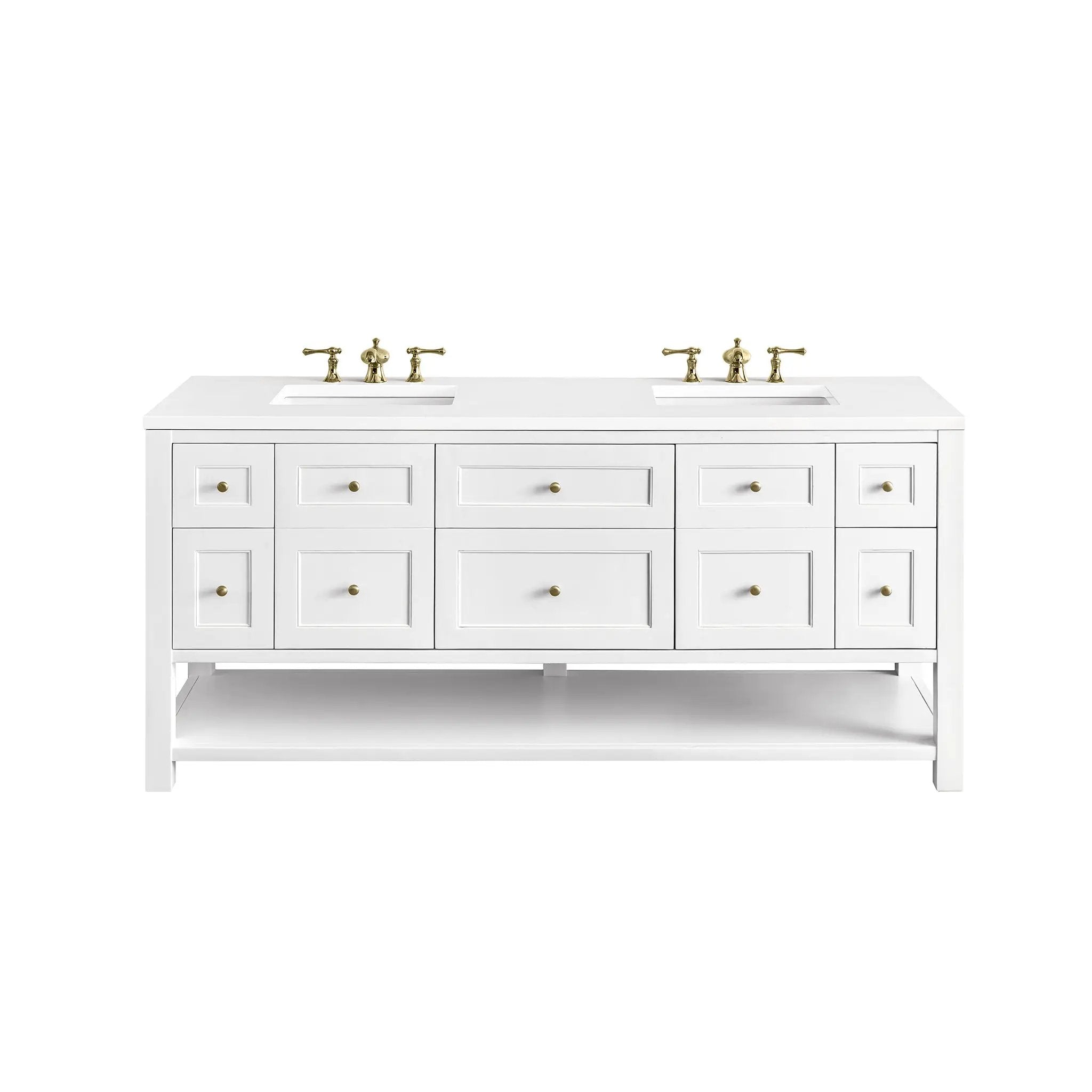 James Martin Breckenridge 72" Double Vanity Set - Bright White by James Martin Vanities