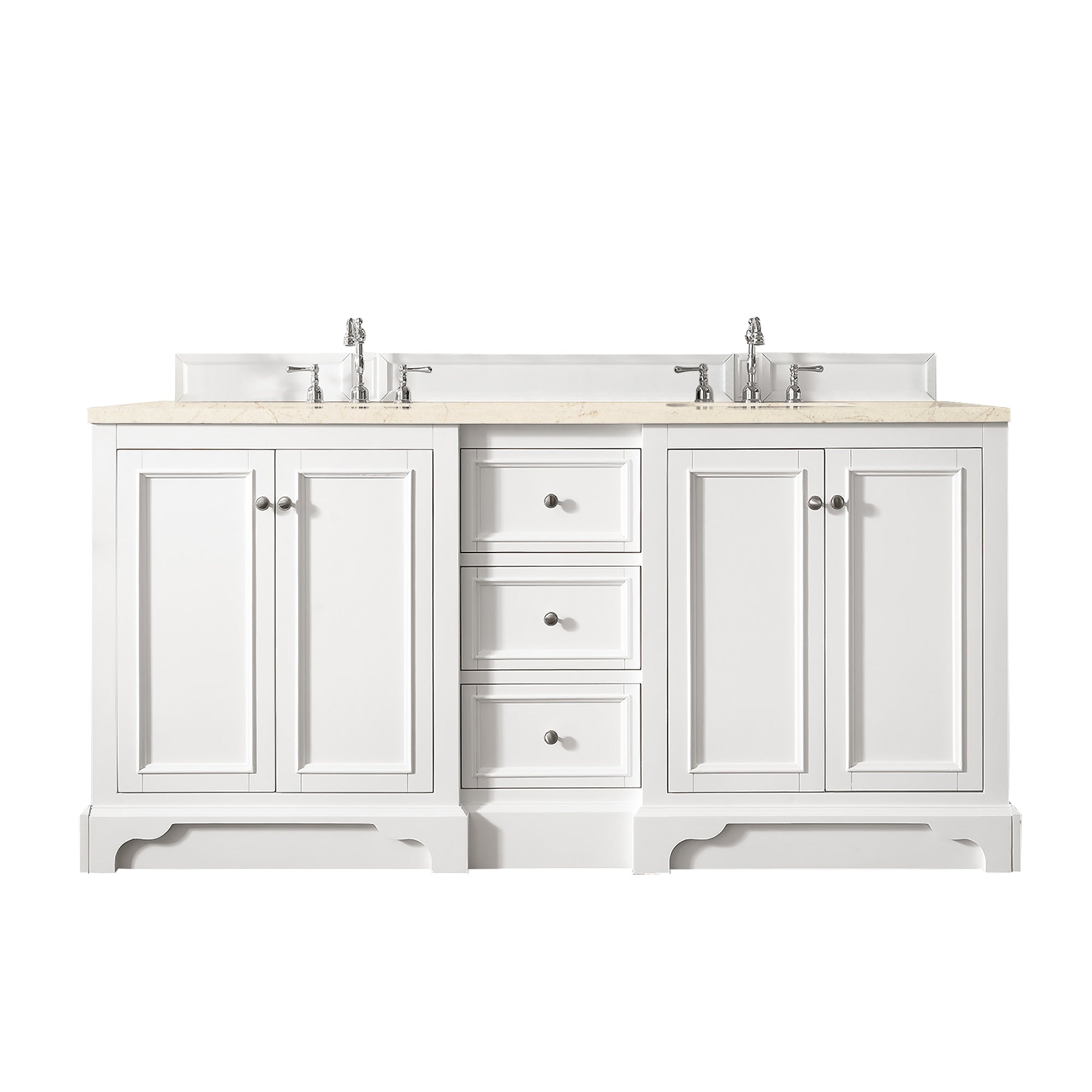 James Martin De Soto 72" Double Vanity Set - Bright White
