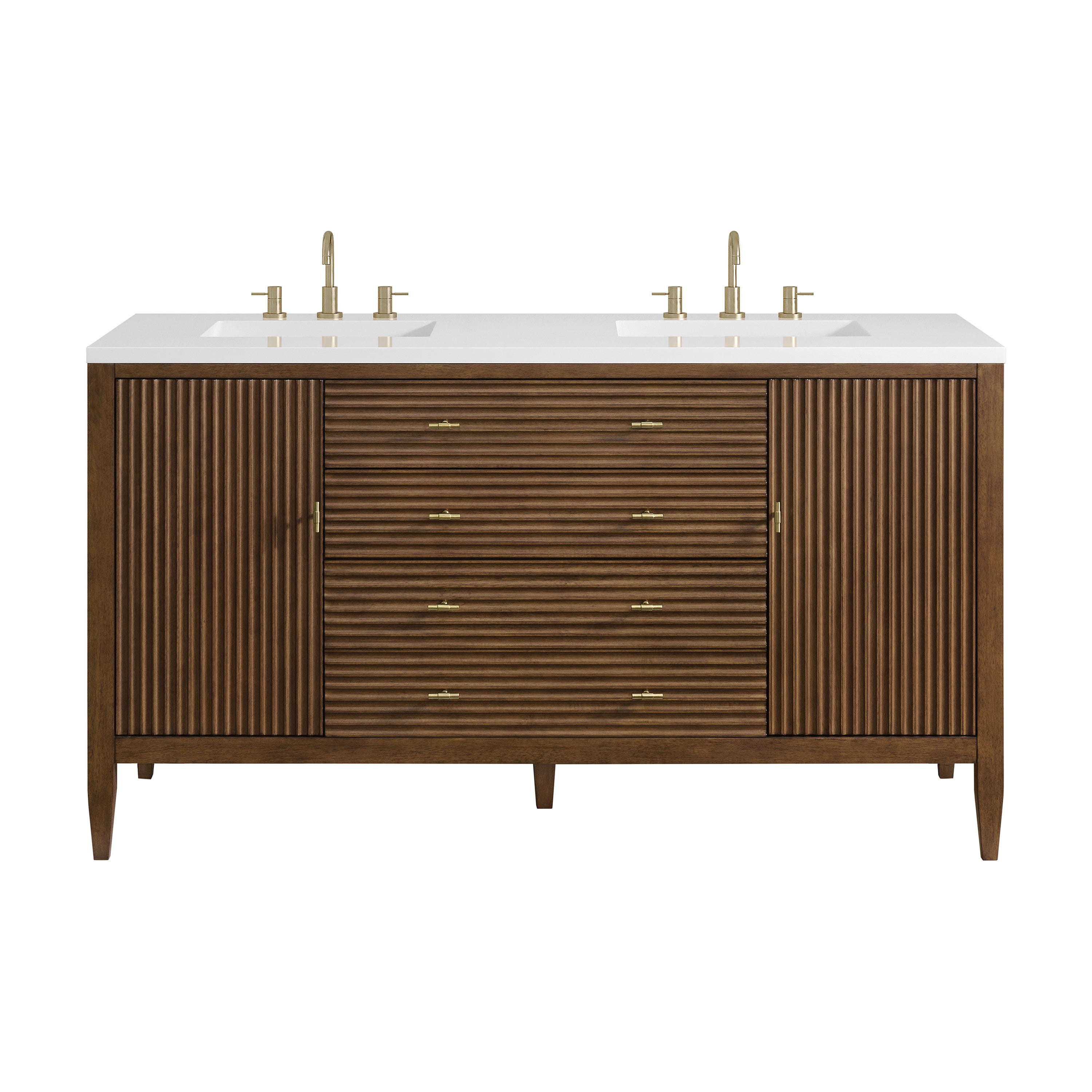 mid-century walnut vanity