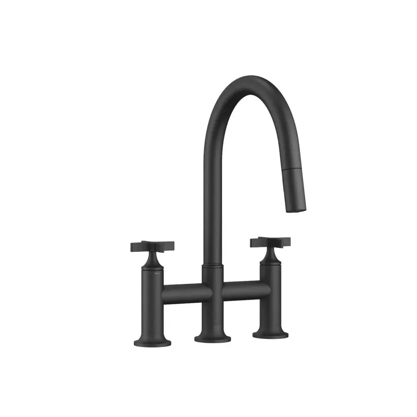 Dornbracht VAIA Three-Hole Bridge Mixer Pull-Down with Spray Function by Dornbracht