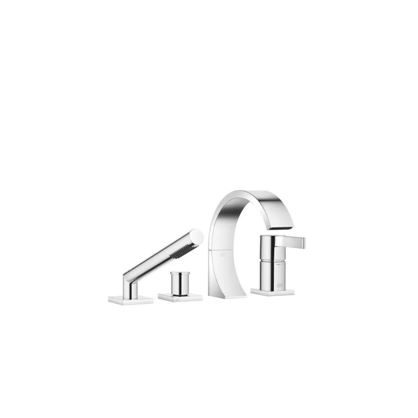 chrome deck mounted tub mixer