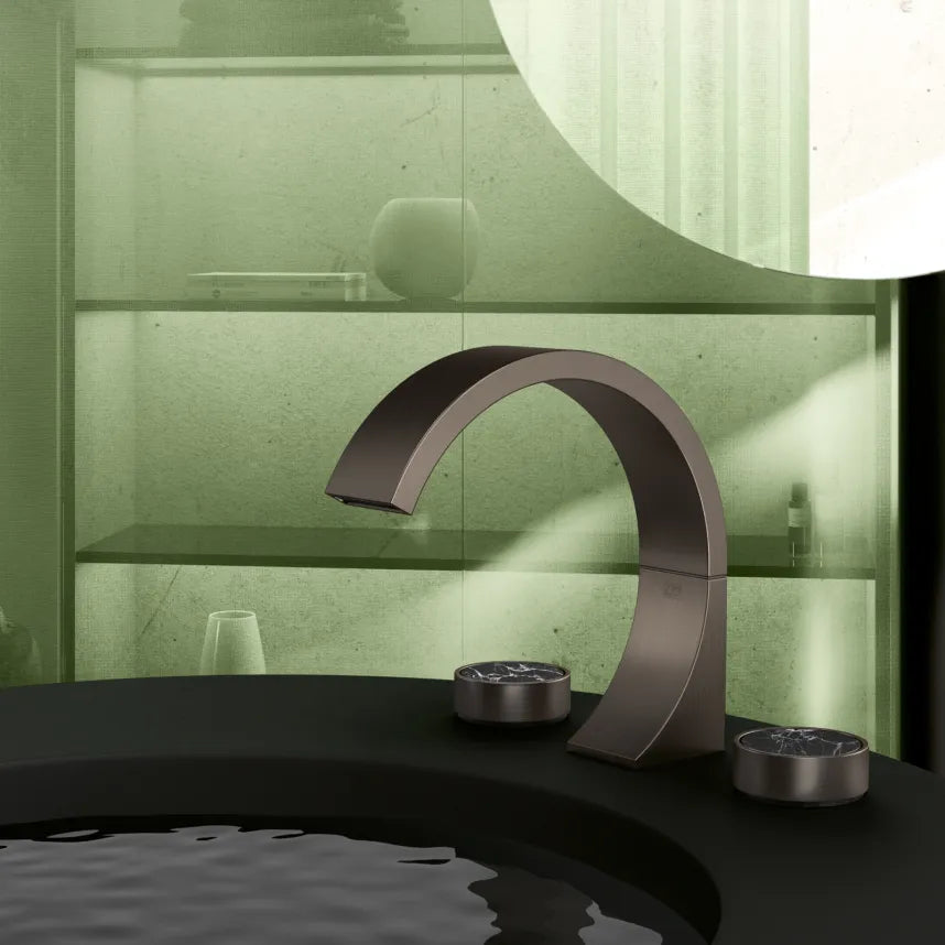 dark chrome lavatory spout