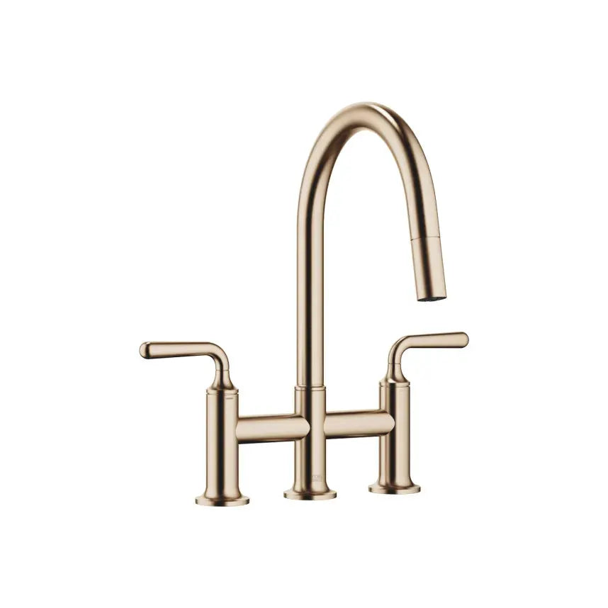 Dornbracht VAIA Three-Hole Bridge Mixer Pull-Down with Spray Function by Dornbracht