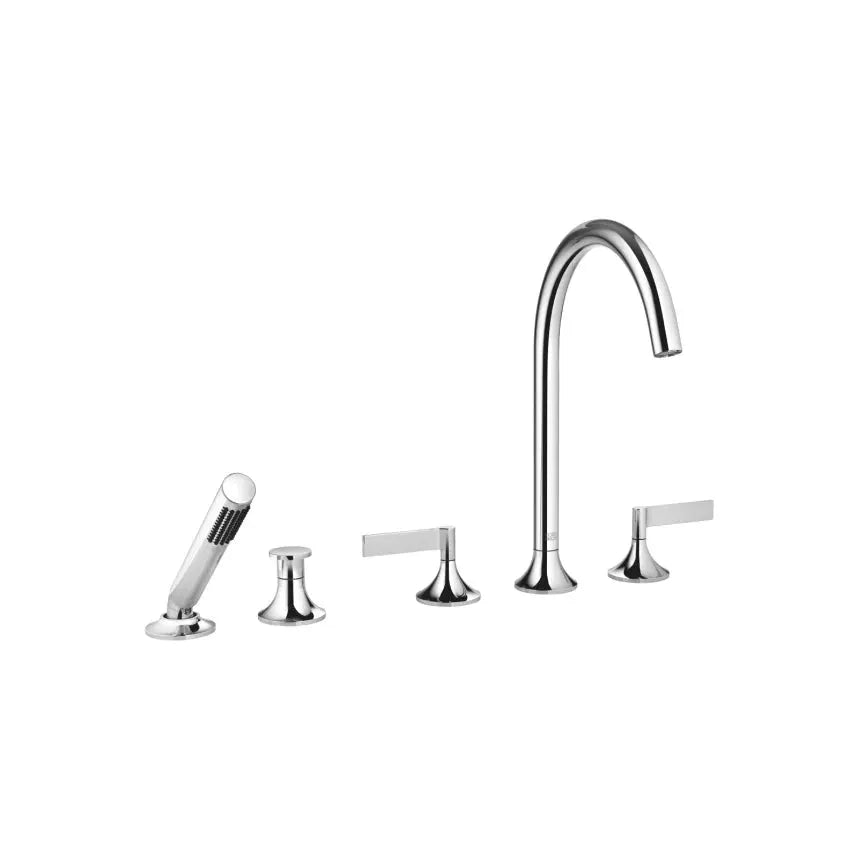 chrome five hole tub set