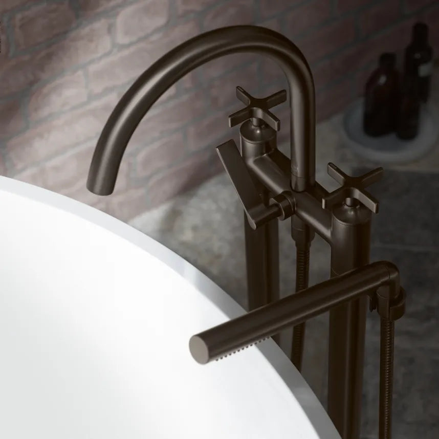 chrome two hole tub mixer