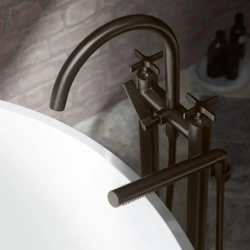 chrome two hole tub mixer