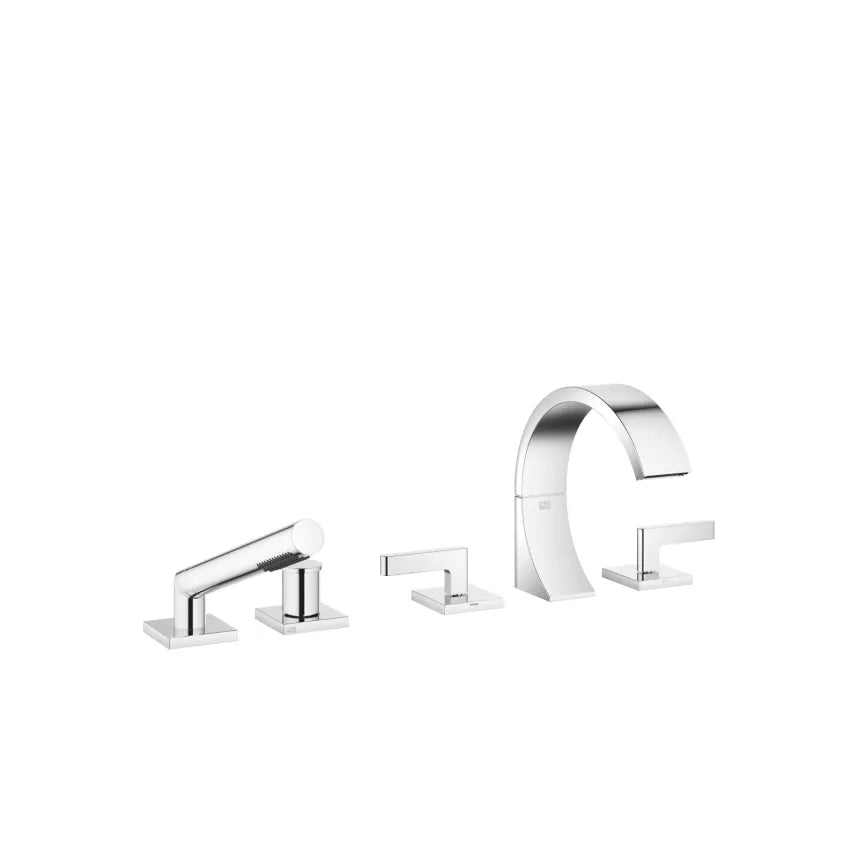 chrome five hole tub set