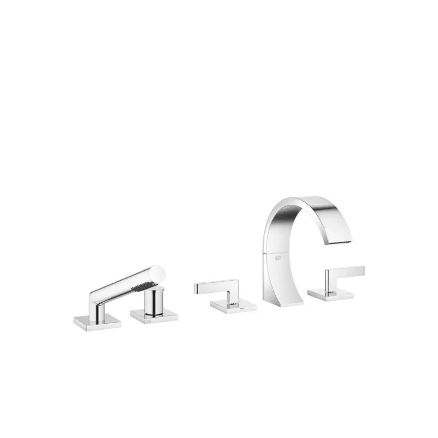 chrome five hole tub set