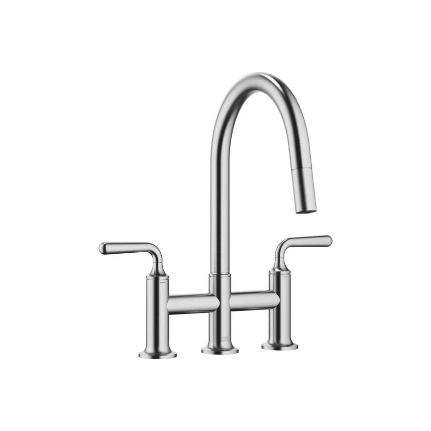 Dornbracht VAIA Three-Hole Bridge Mixer Pull-Down with Spray Function