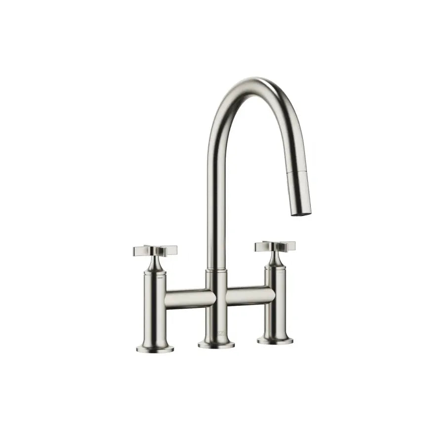 Dornbracht VAIA Three-Hole Bridge Mixer Pull-Down with Spray Function by Dornbracht