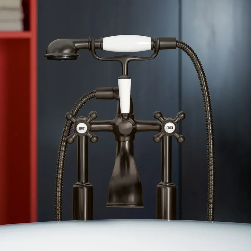 chrome two hole tub mixer