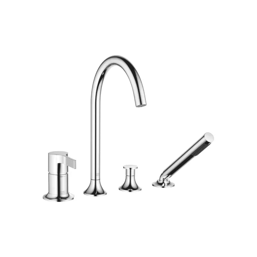chrome deck mounted tub mixer