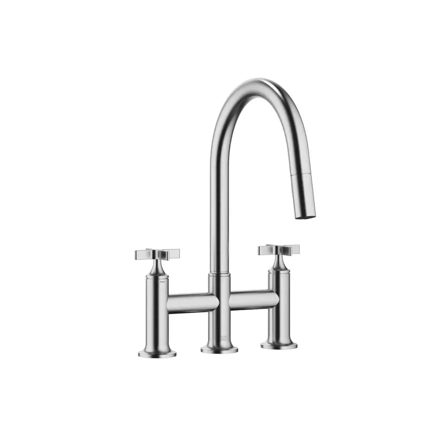 Dornbracht VAIA Three-Hole Bridge Mixer Pull-Down with Spray Function by Dornbracht