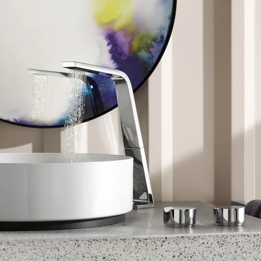 chrome lavatory spout