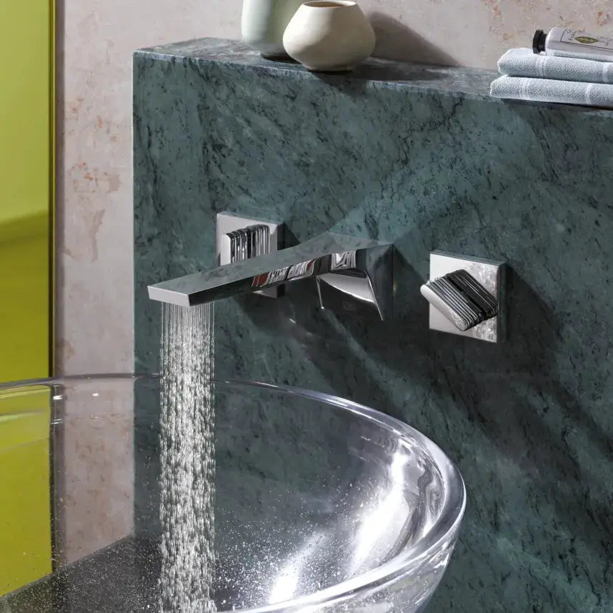 chrome lavatory spout