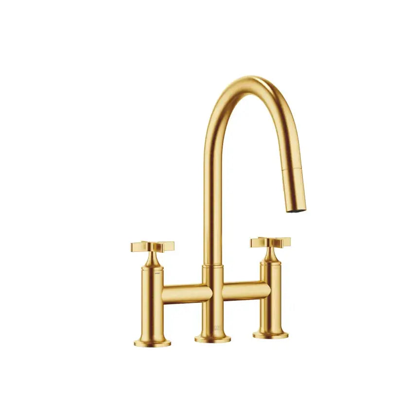 Dornbracht VAIA Three-Hole Bridge Mixer Pull-Down with Spray Function by Dornbracht