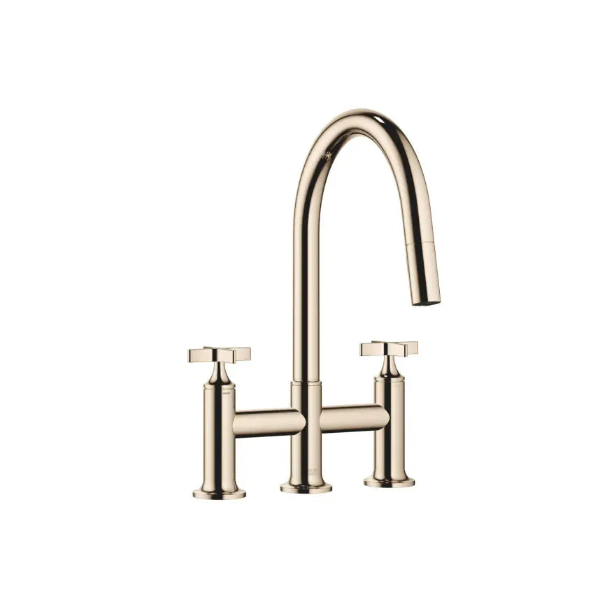 Dornbracht VAIA Three-Hole Bridge Mixer Pull-Down with Spray Function by Dornbracht