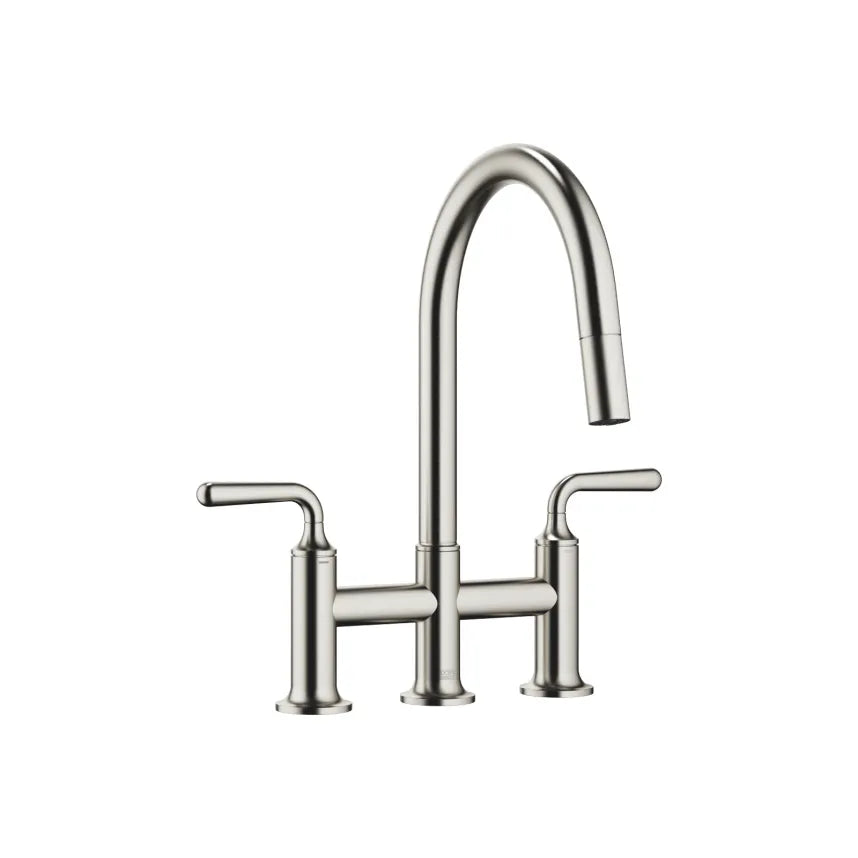 Dornbracht VAIA Three-Hole Bridge Mixer Pull-Down with Spray Function