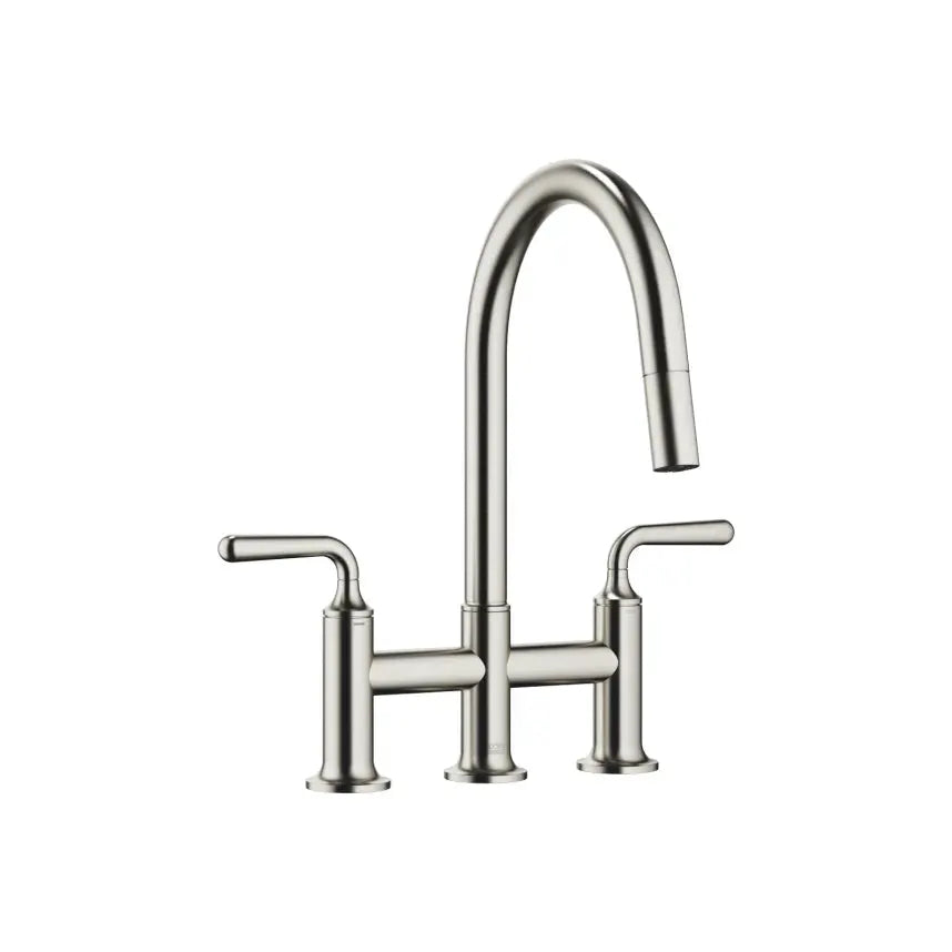 Dornbracht VAIA Three-Hole Bridge Mixer Pull-Down with Spray Function by Dornbracht