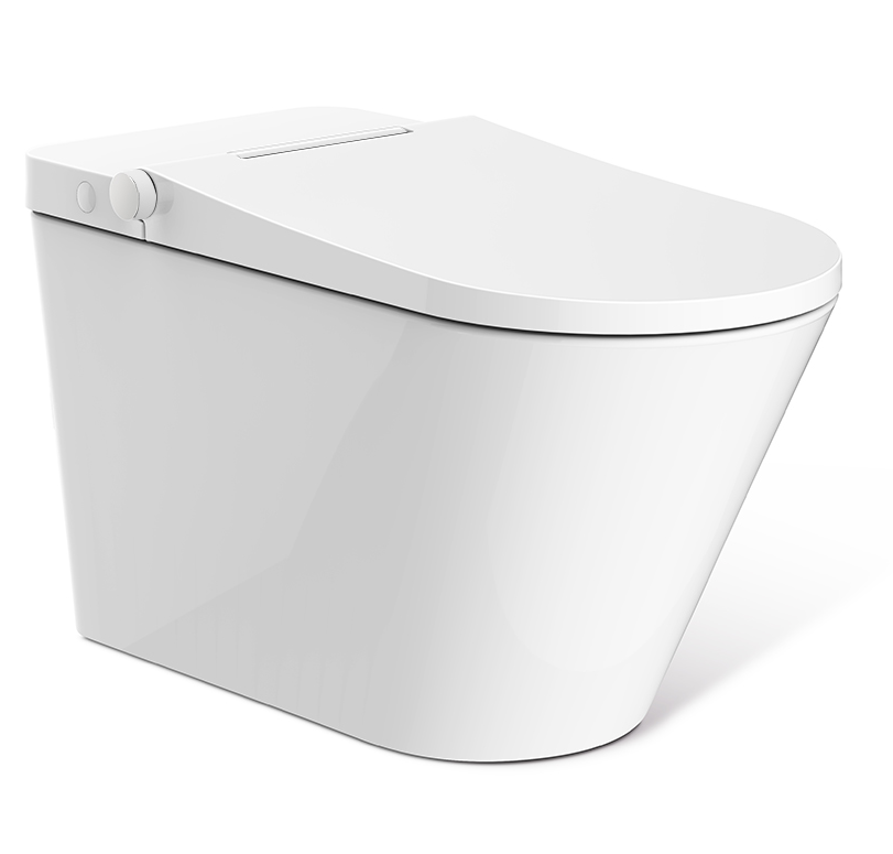 white smart toilet bowl