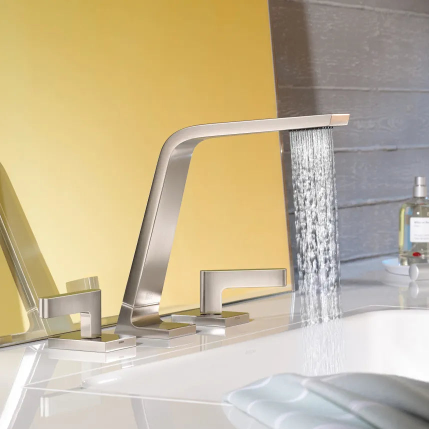 chrome lavatory spout