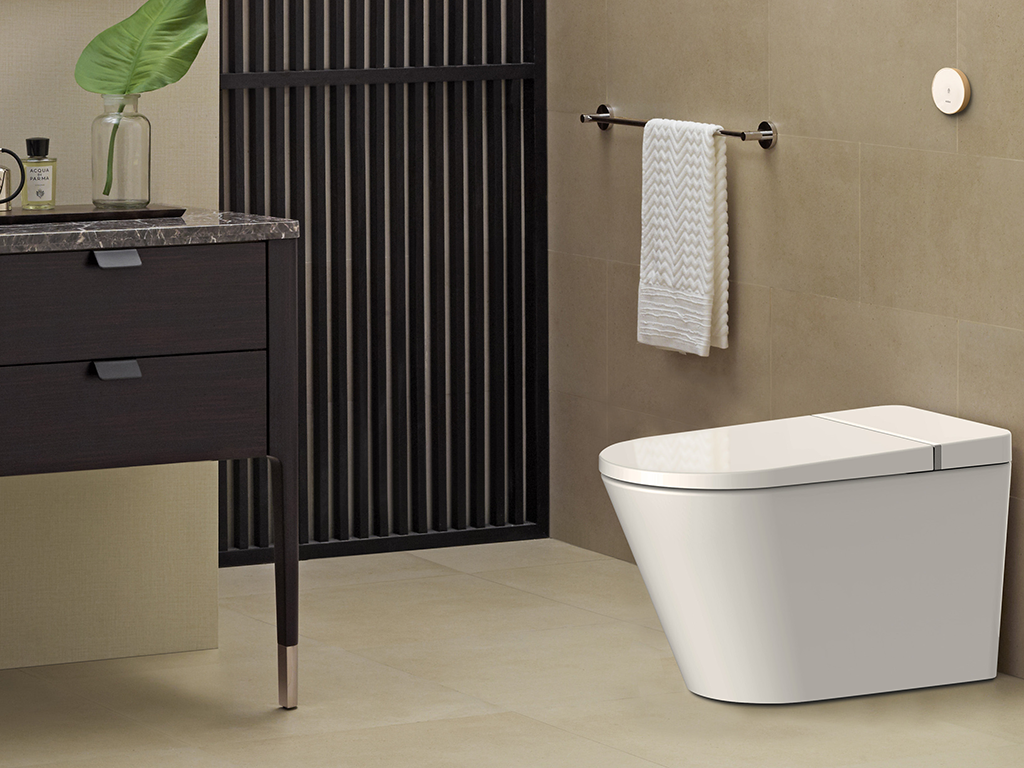 white tankless toilet seat