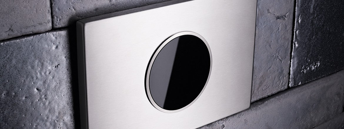 matte black with gloss black accent flush control