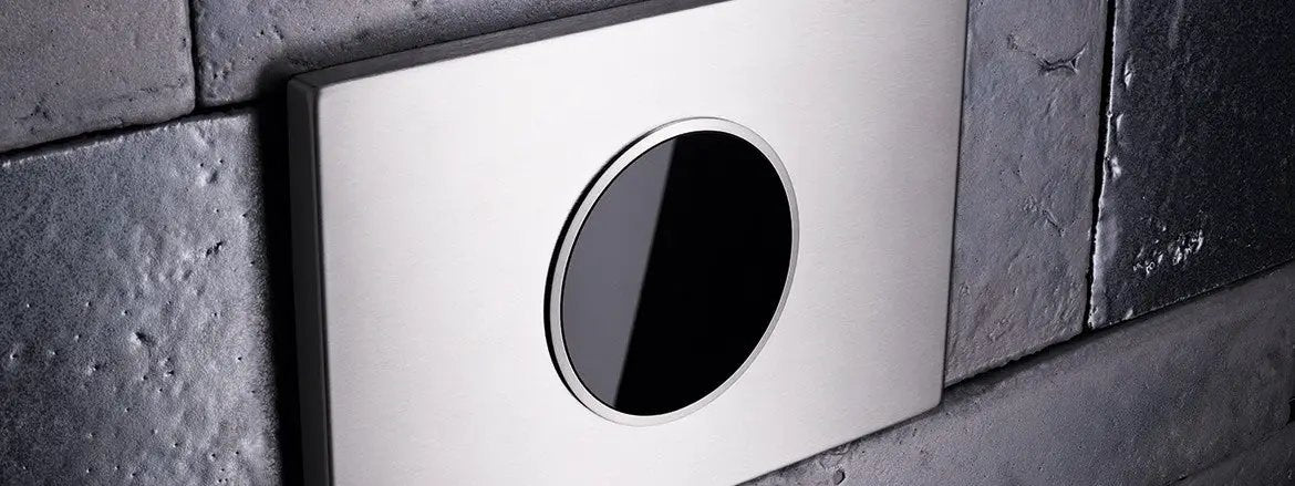 matte black with gloss black accent flush control