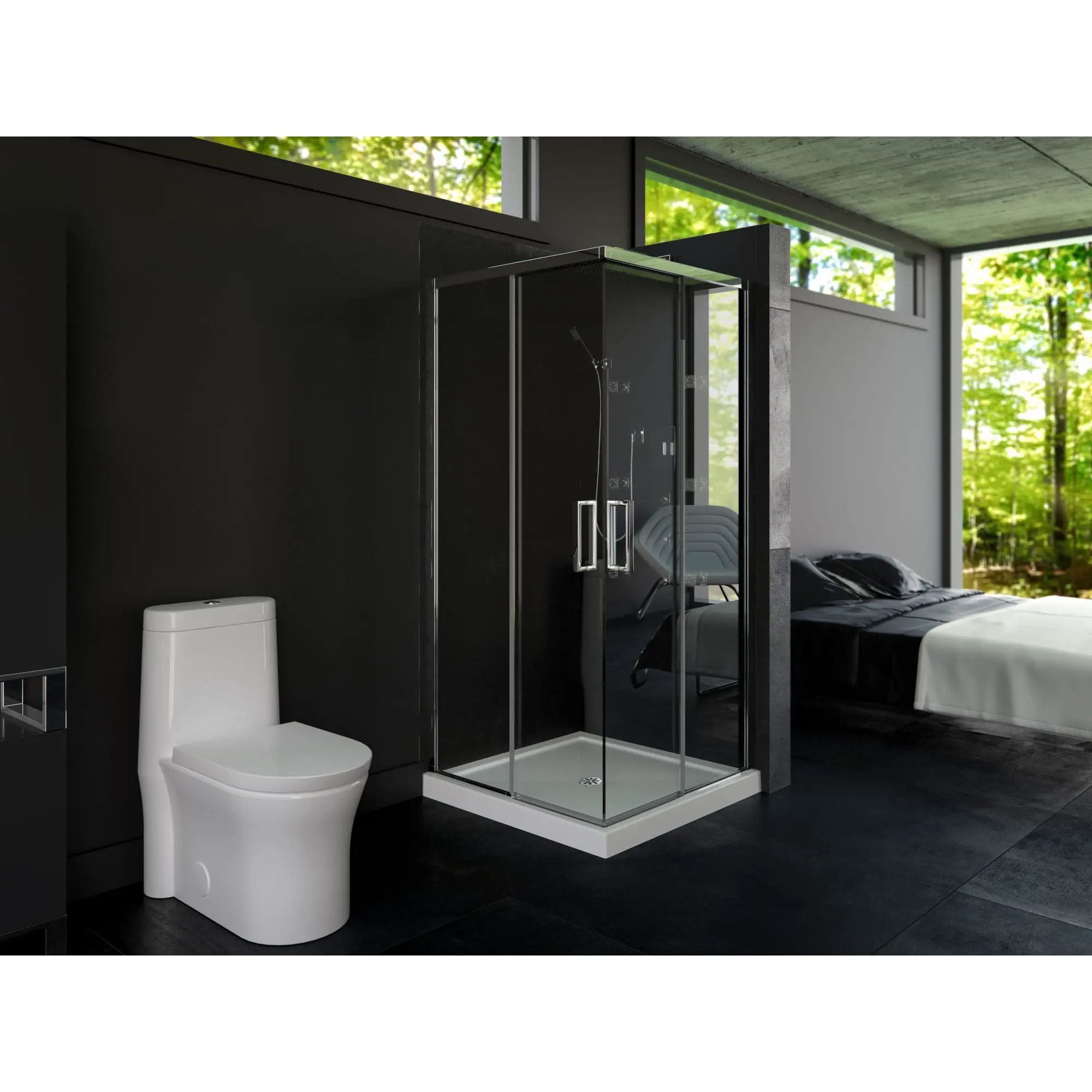 white shower base