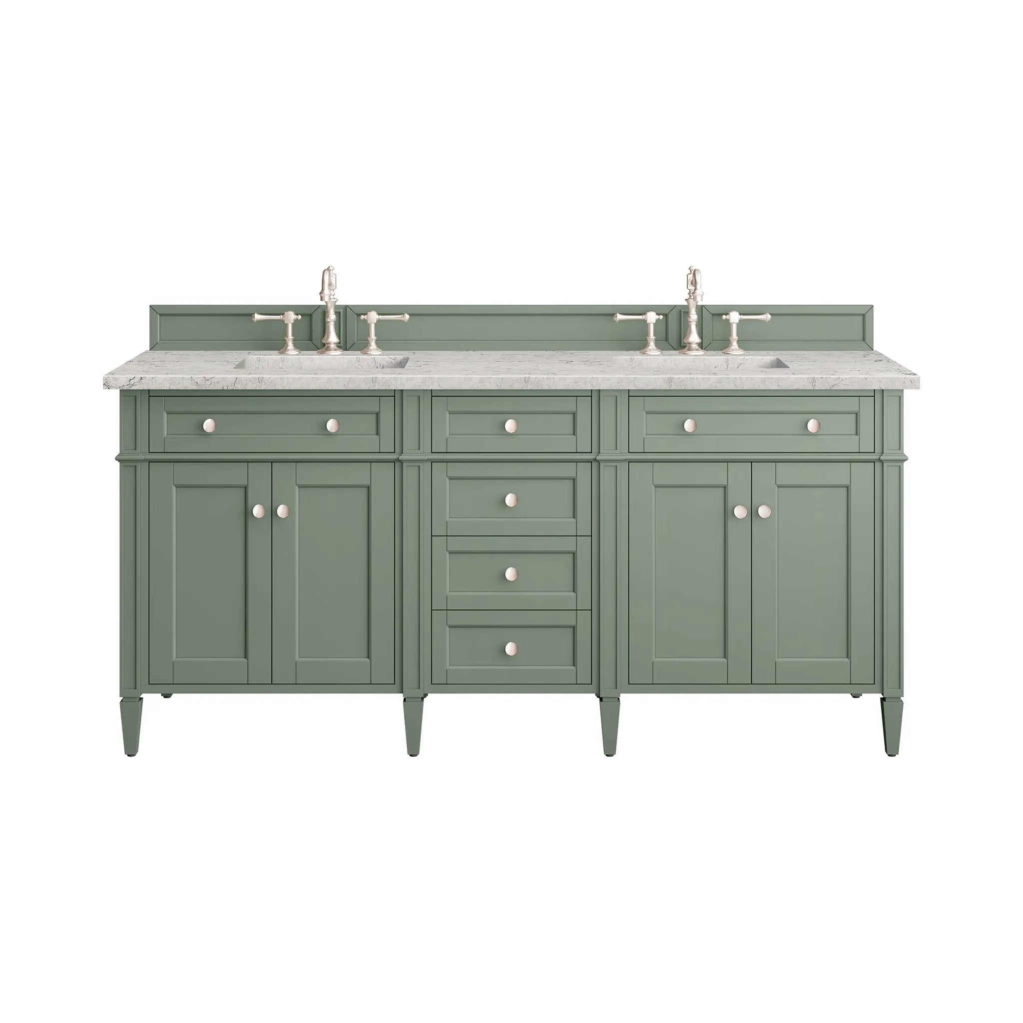 James Martin Brittany 72" Double Vanity Set - Smokey Celadon by James Martin Vanities