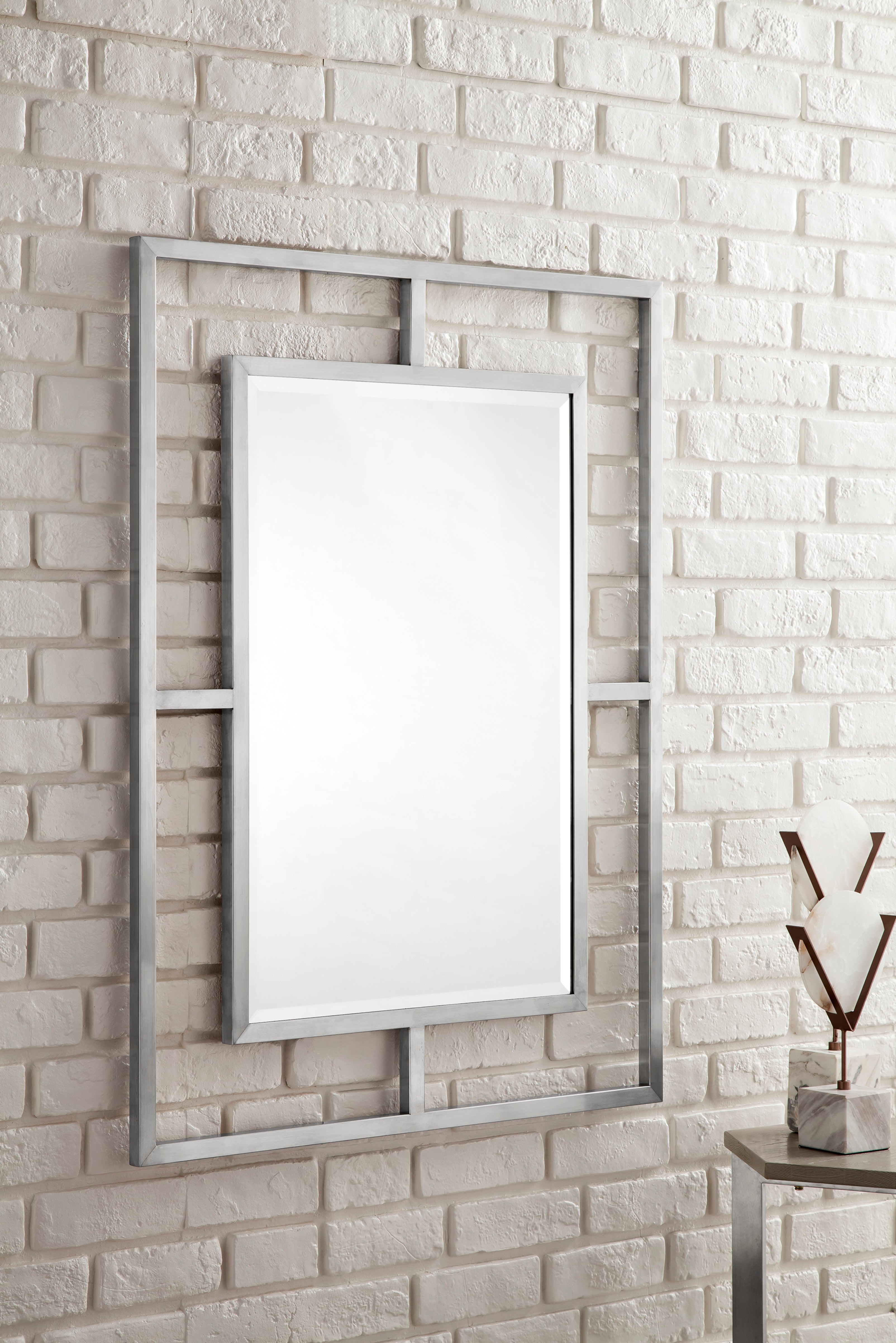 brushed nickel mirror