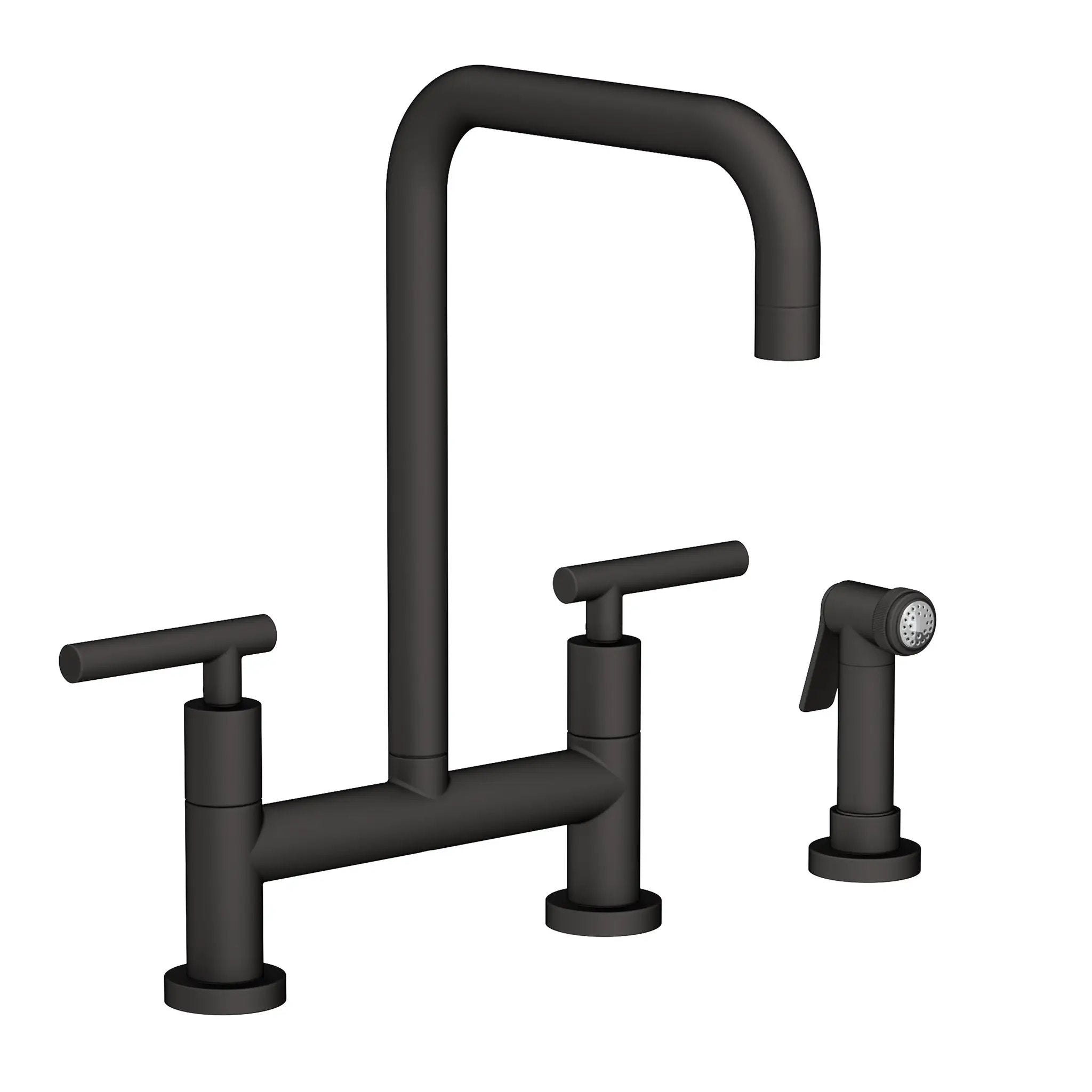 Newport Brass East Square Kitchen Bridge Faucet with Side Spray by Newport Brass