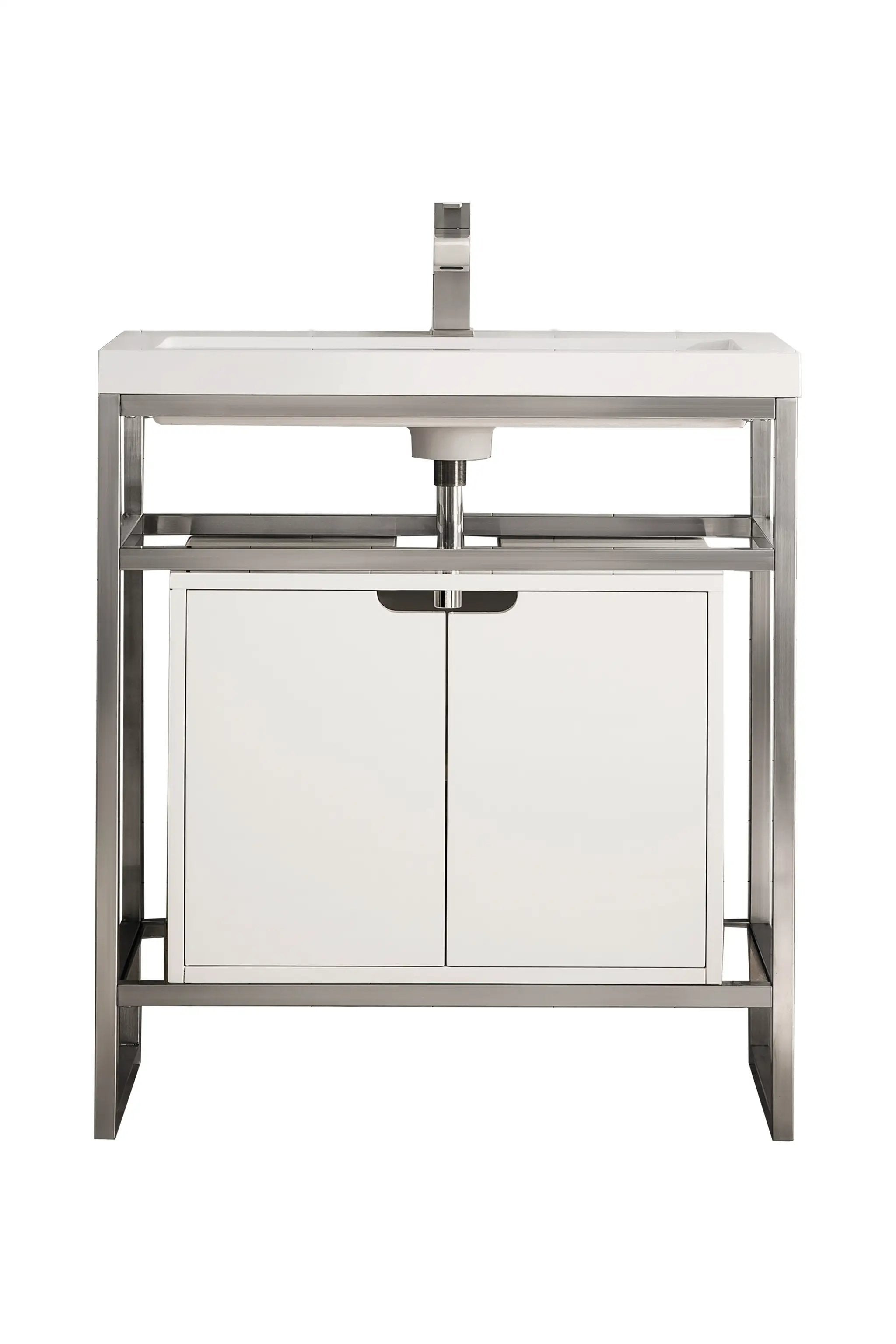 brushed nickel vanity