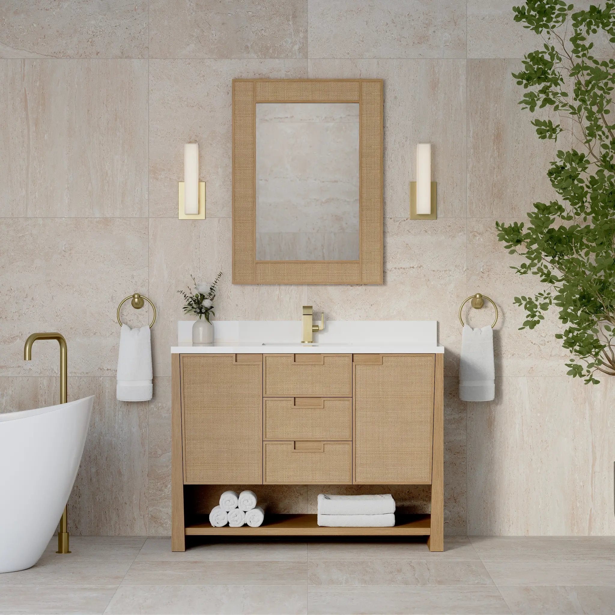seaside oak vanity