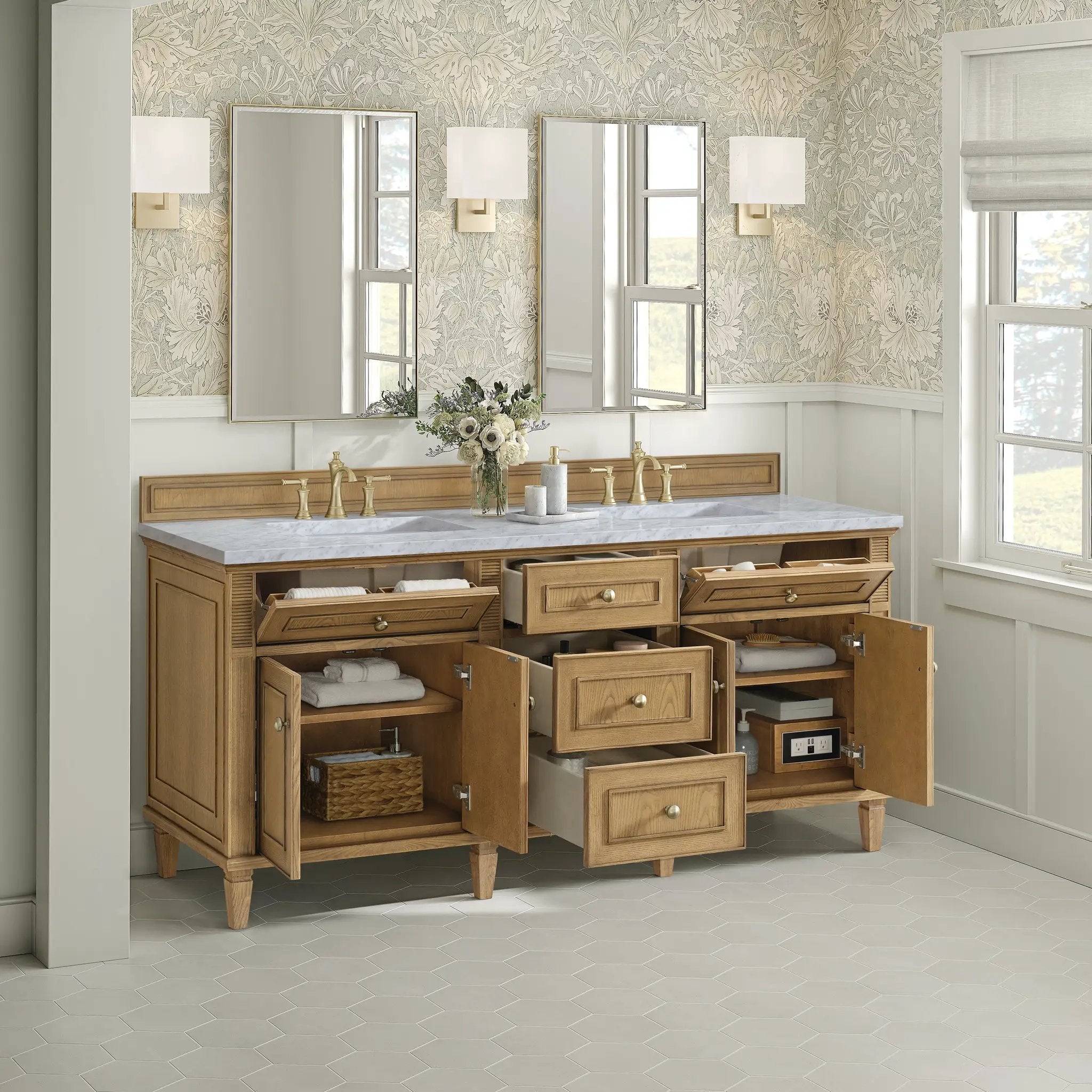 light natural oak vanity