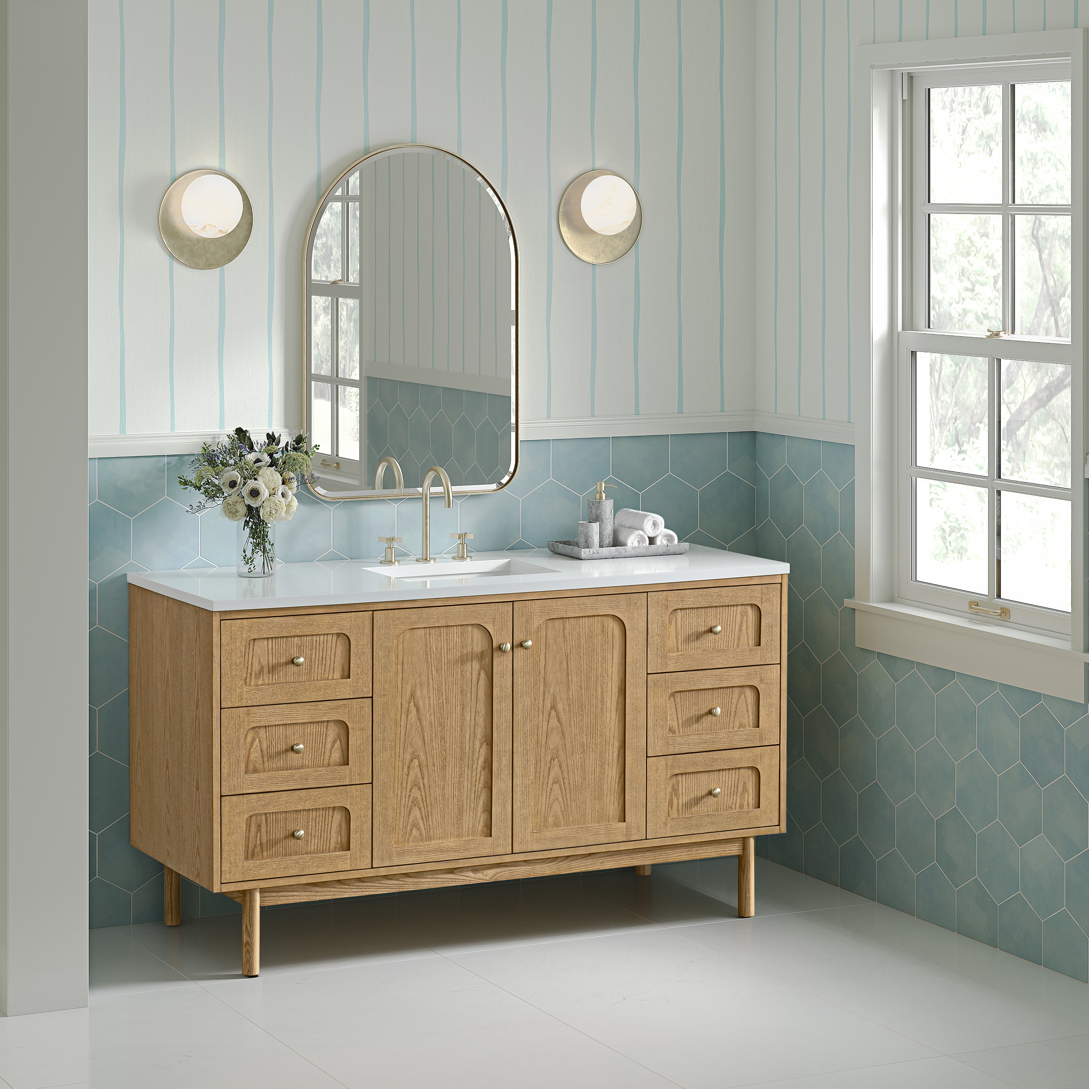 champagne brass mirror