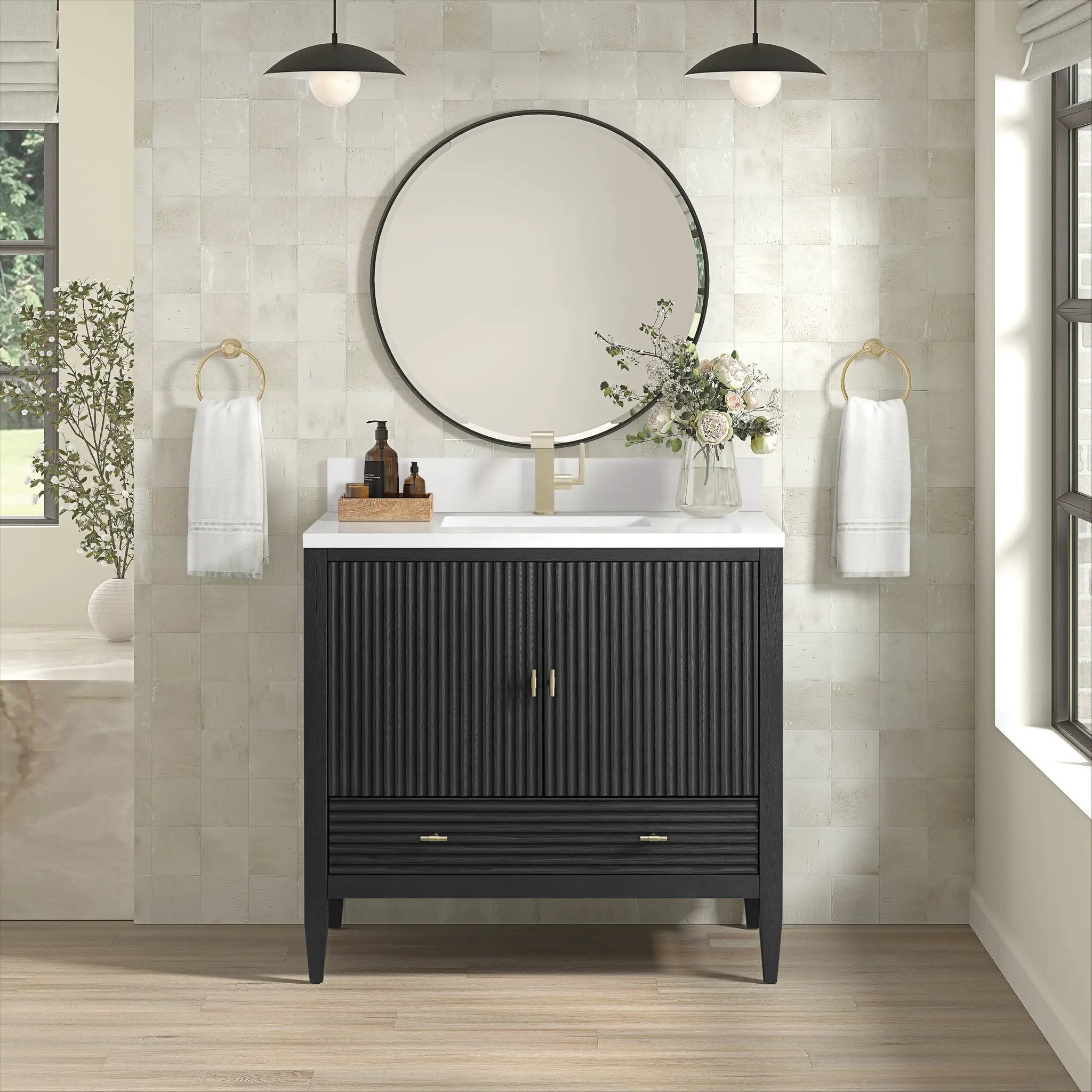 carbon oak vanity