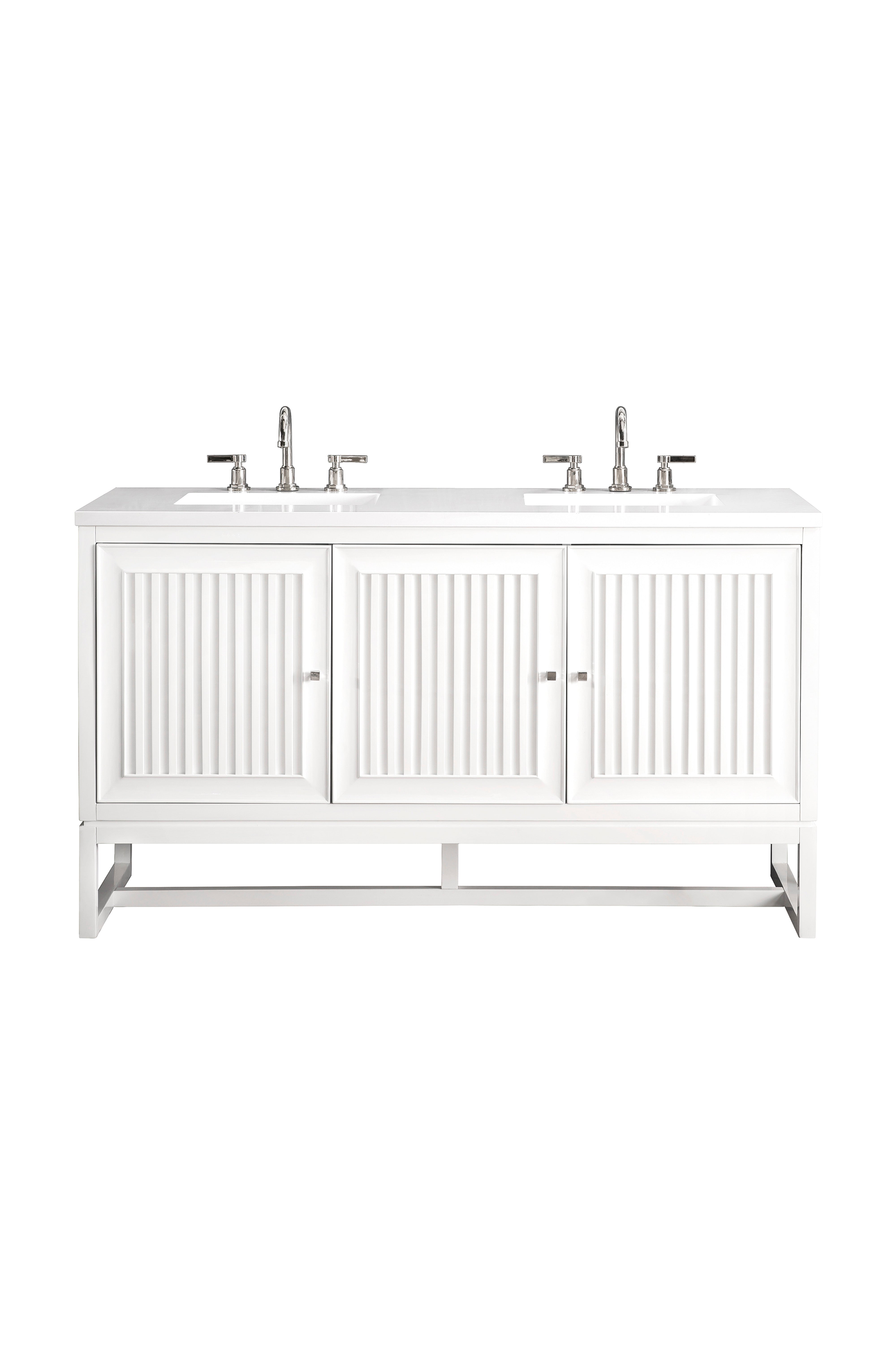 James Martin Vanities Athens 60" Double Vanity - Glossy White