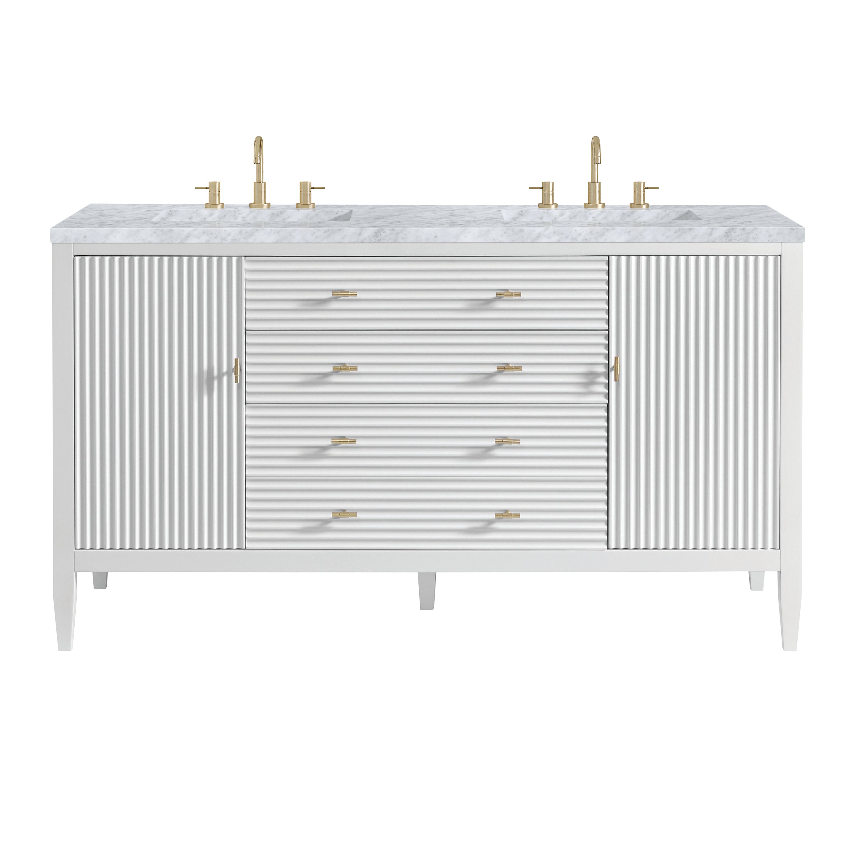 James Martin Myrrin 60" Double Vanity Set - Bright White by James Martin Vanities
