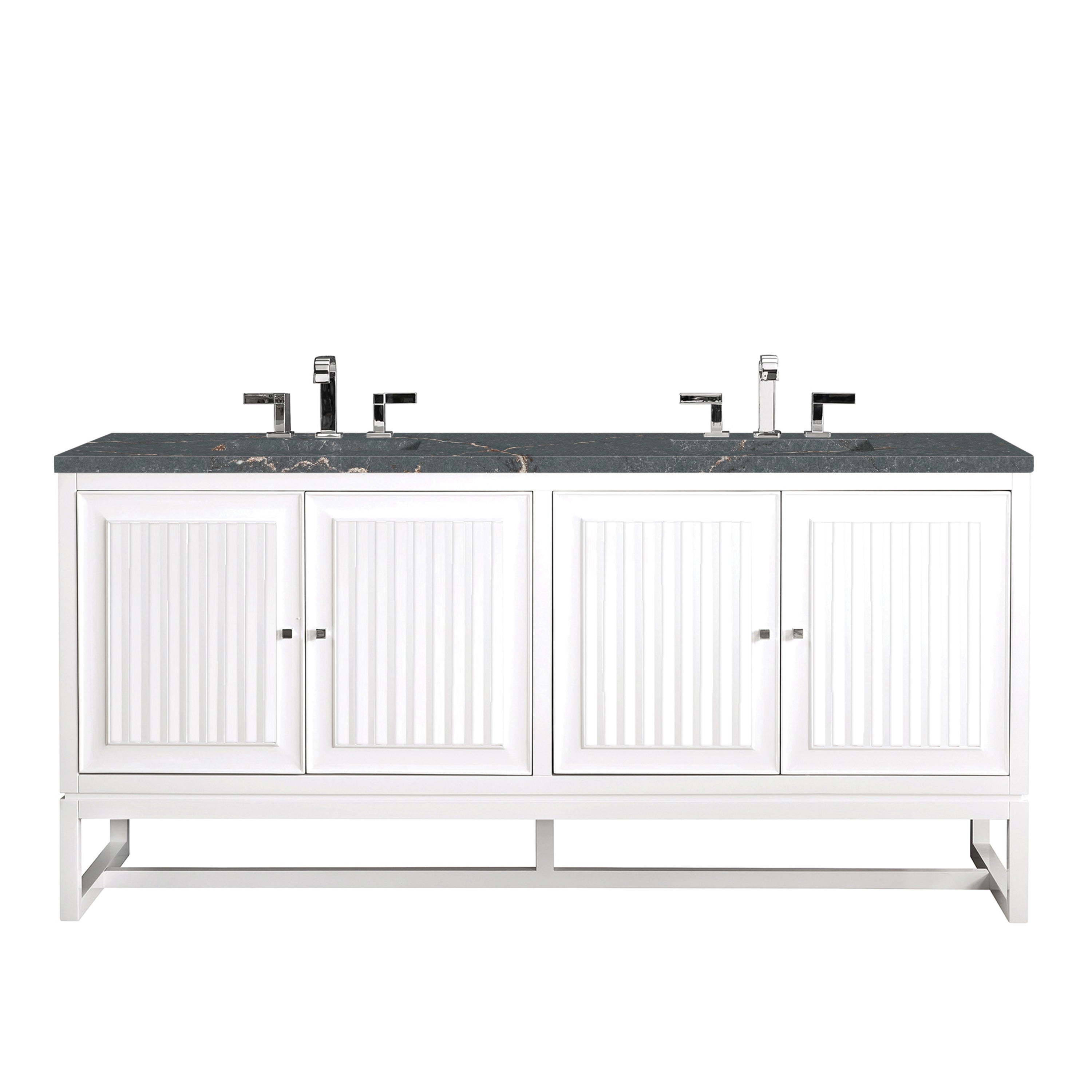 James Martin Vanities Athens 72" Double Vanity - Glossy White