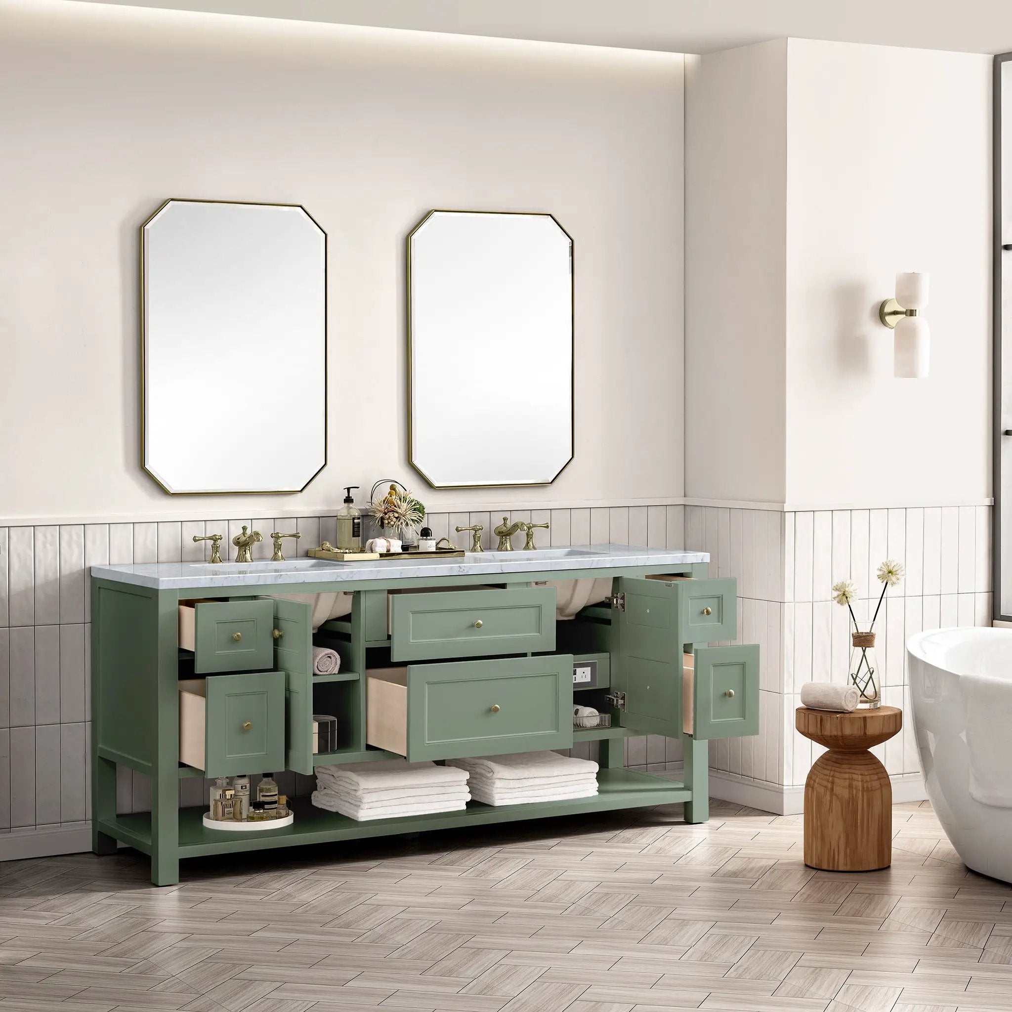 smokey celadon vanity