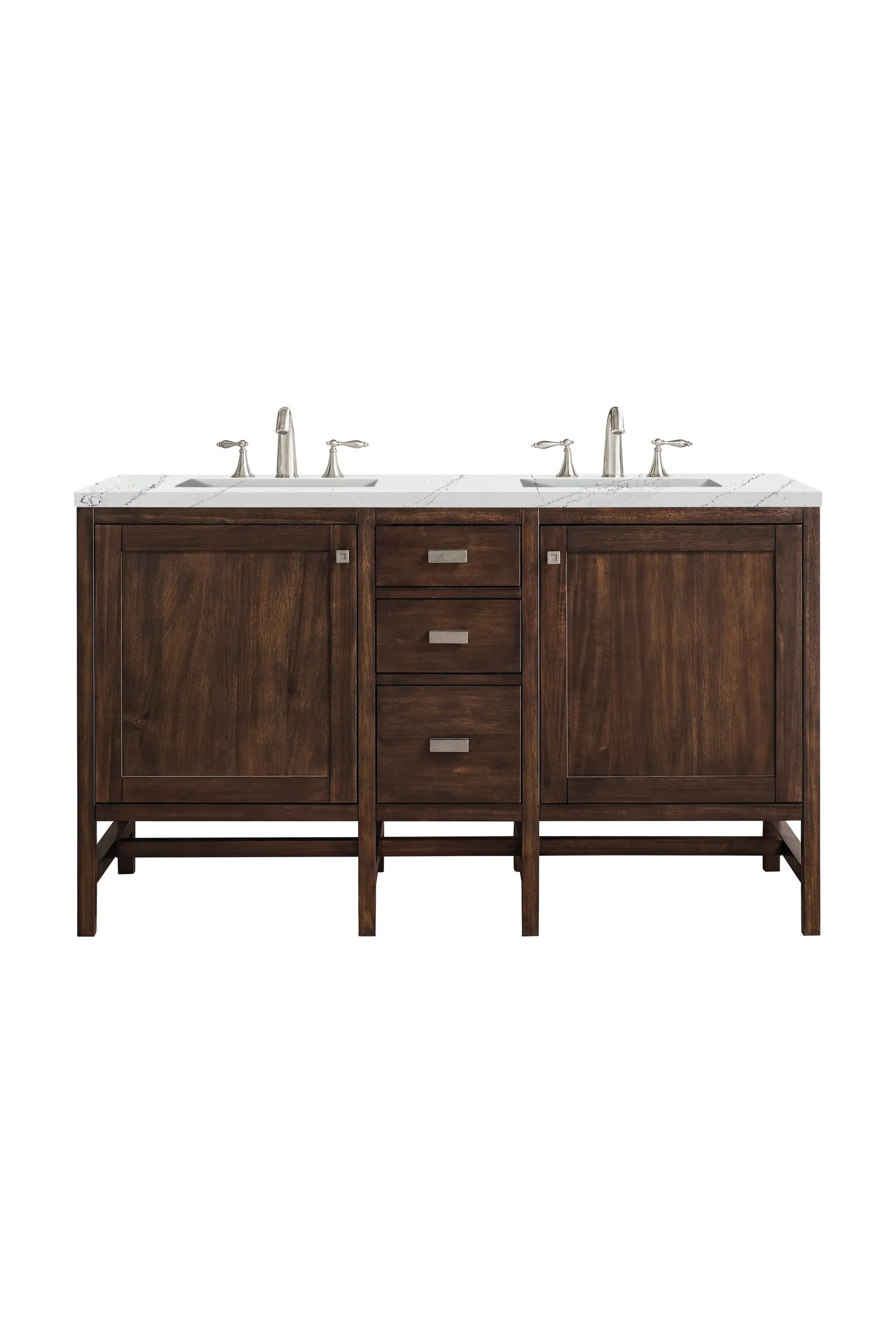 James Martin Addison 60" Double Vanity Set - Mid-Century Acacia by James Martin Vanities