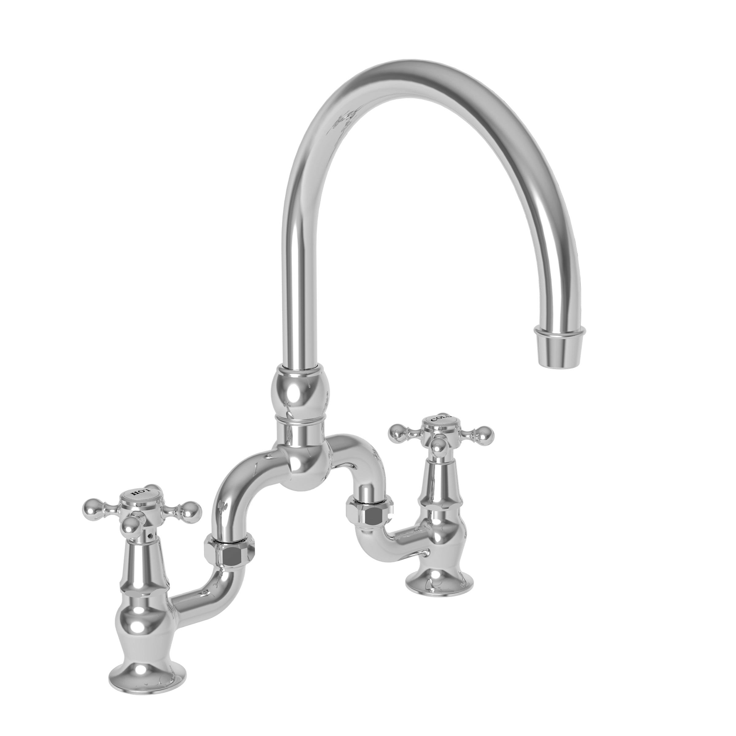 polished chrome bridge faucet
